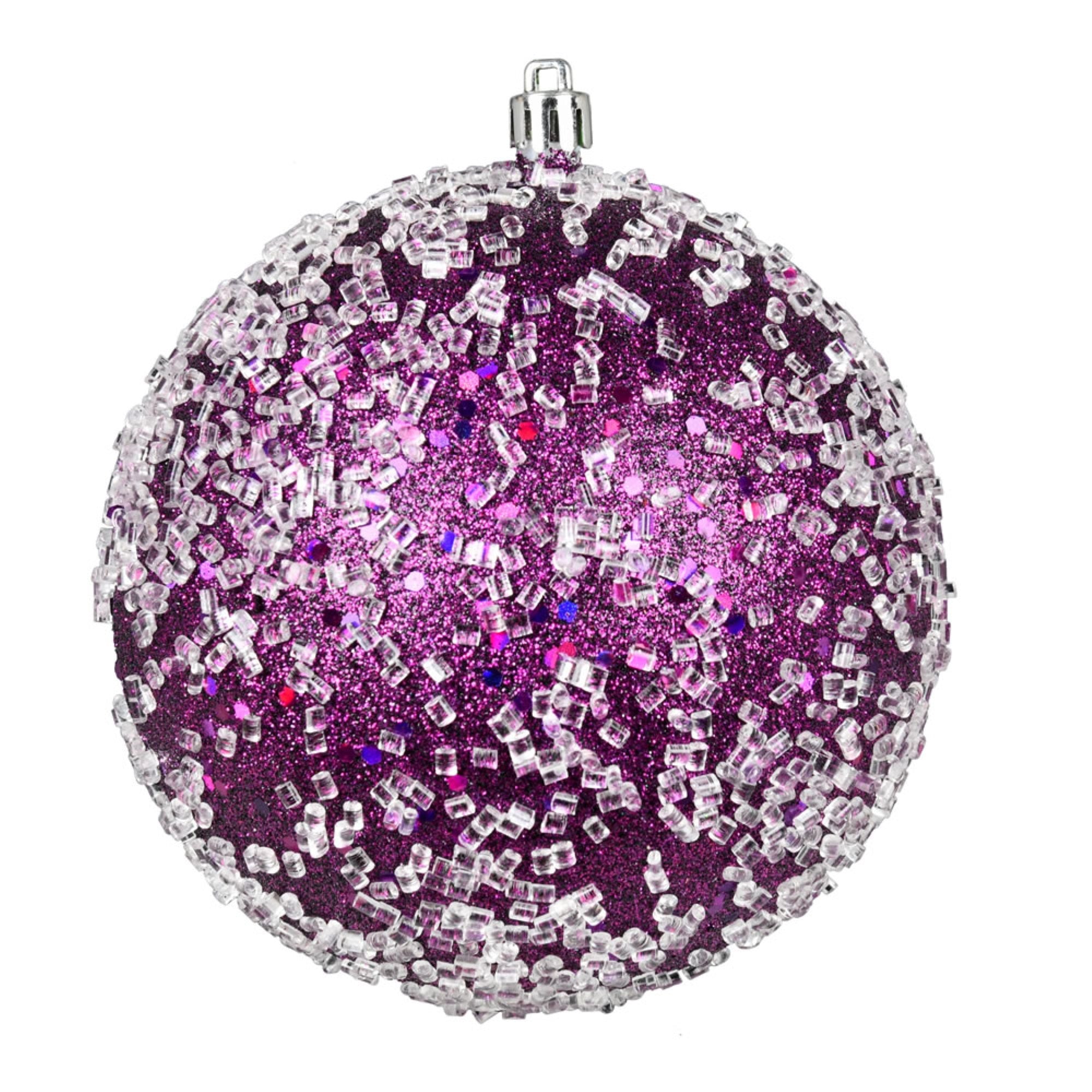 4.75” Plum Glitter Hail Ball 4/Bag