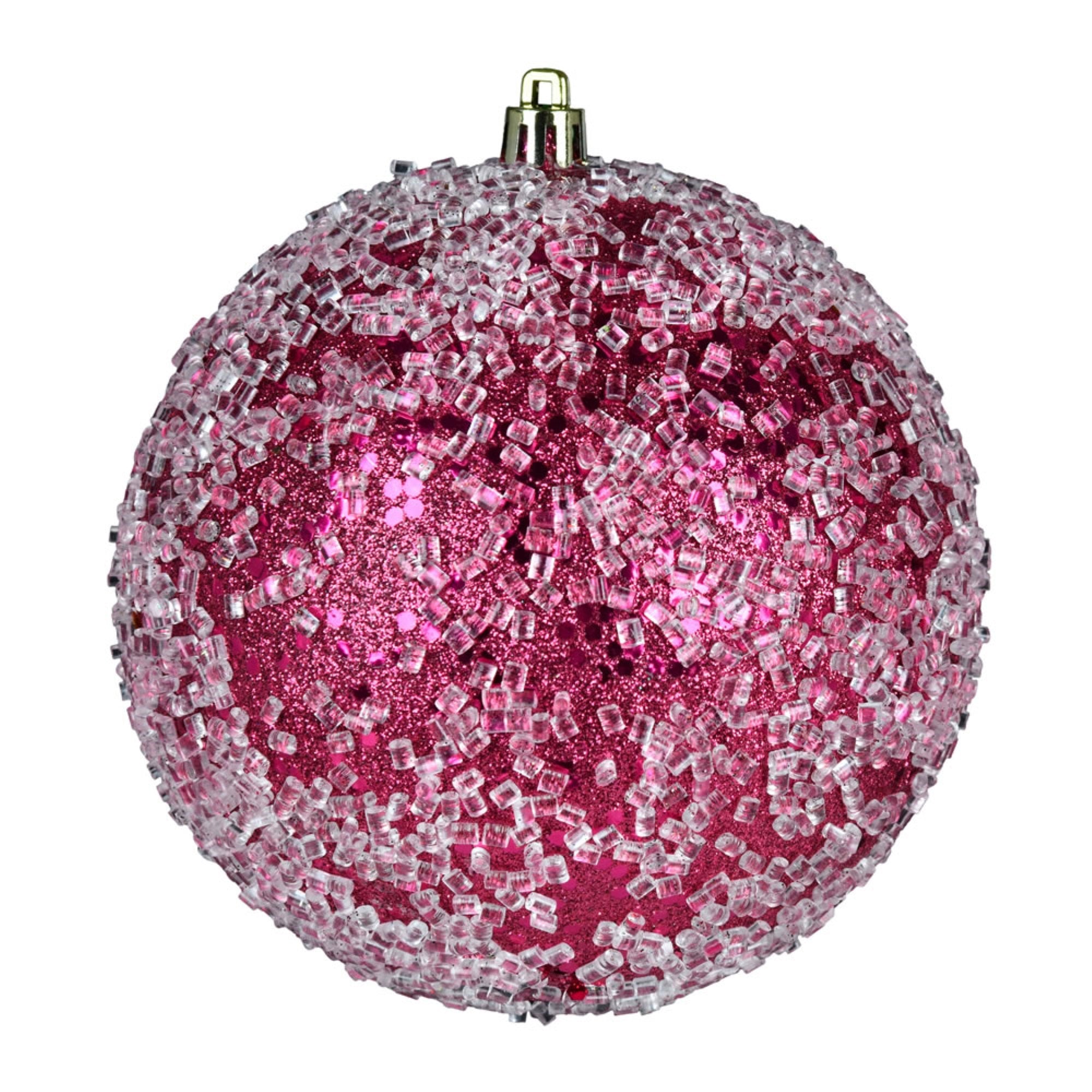 6” Berry Red Glitter Hail Ball 4/Bag