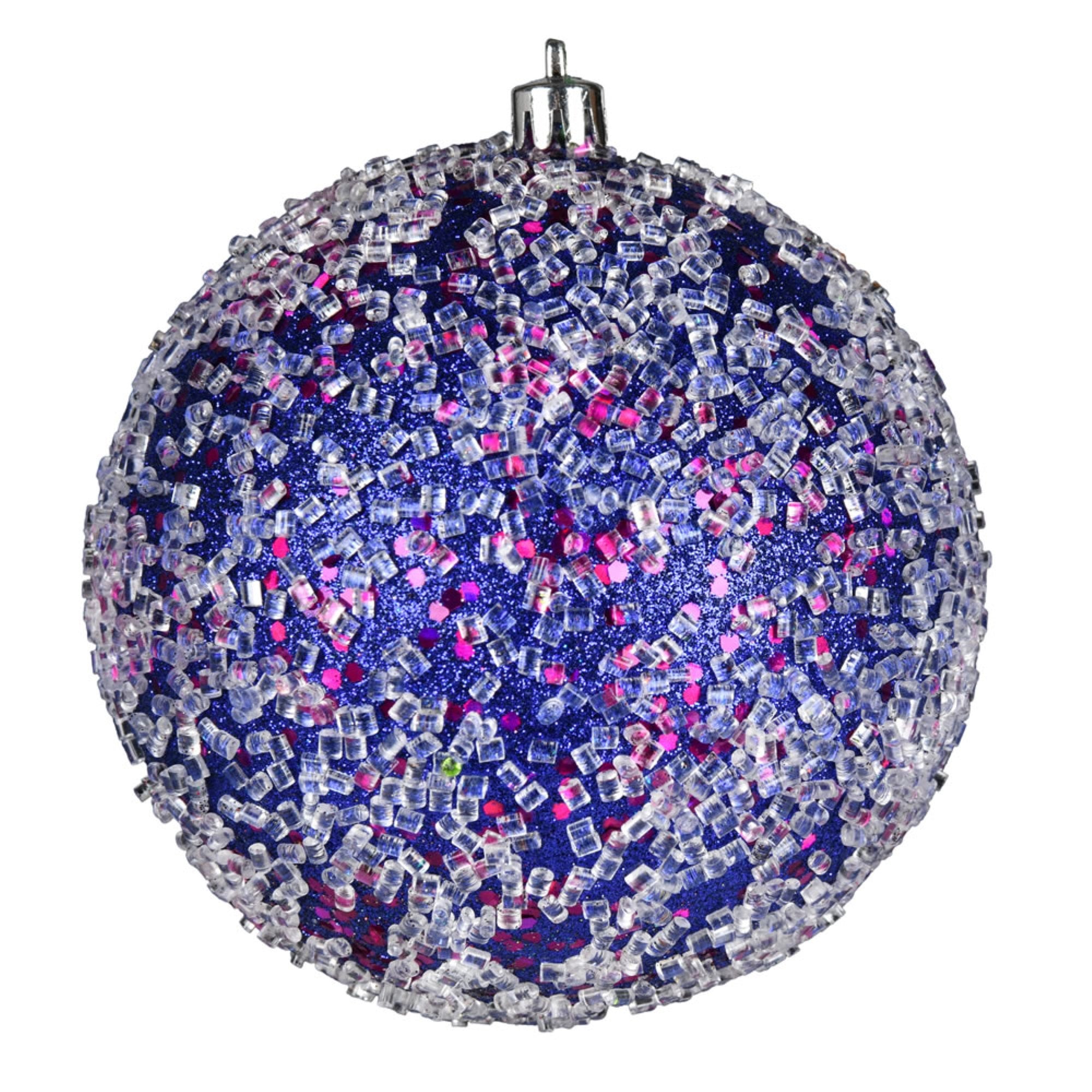6” Cobalt Blue Glitter Hail Ball 4/Bag