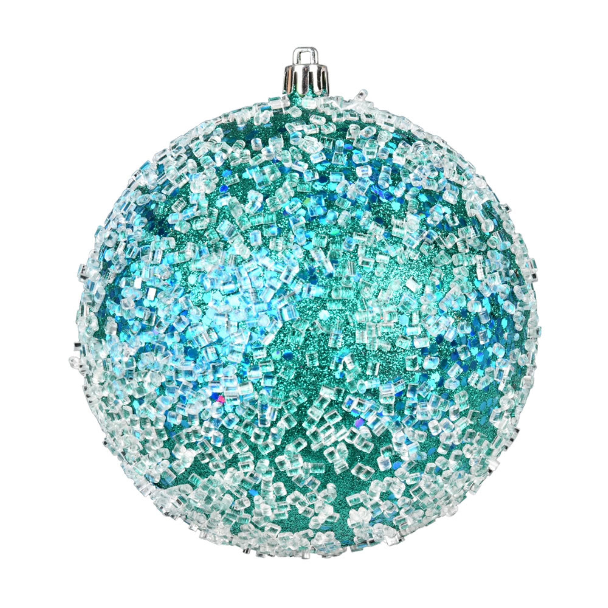 6″ Teal Glitter Hail Ball 4/Bag