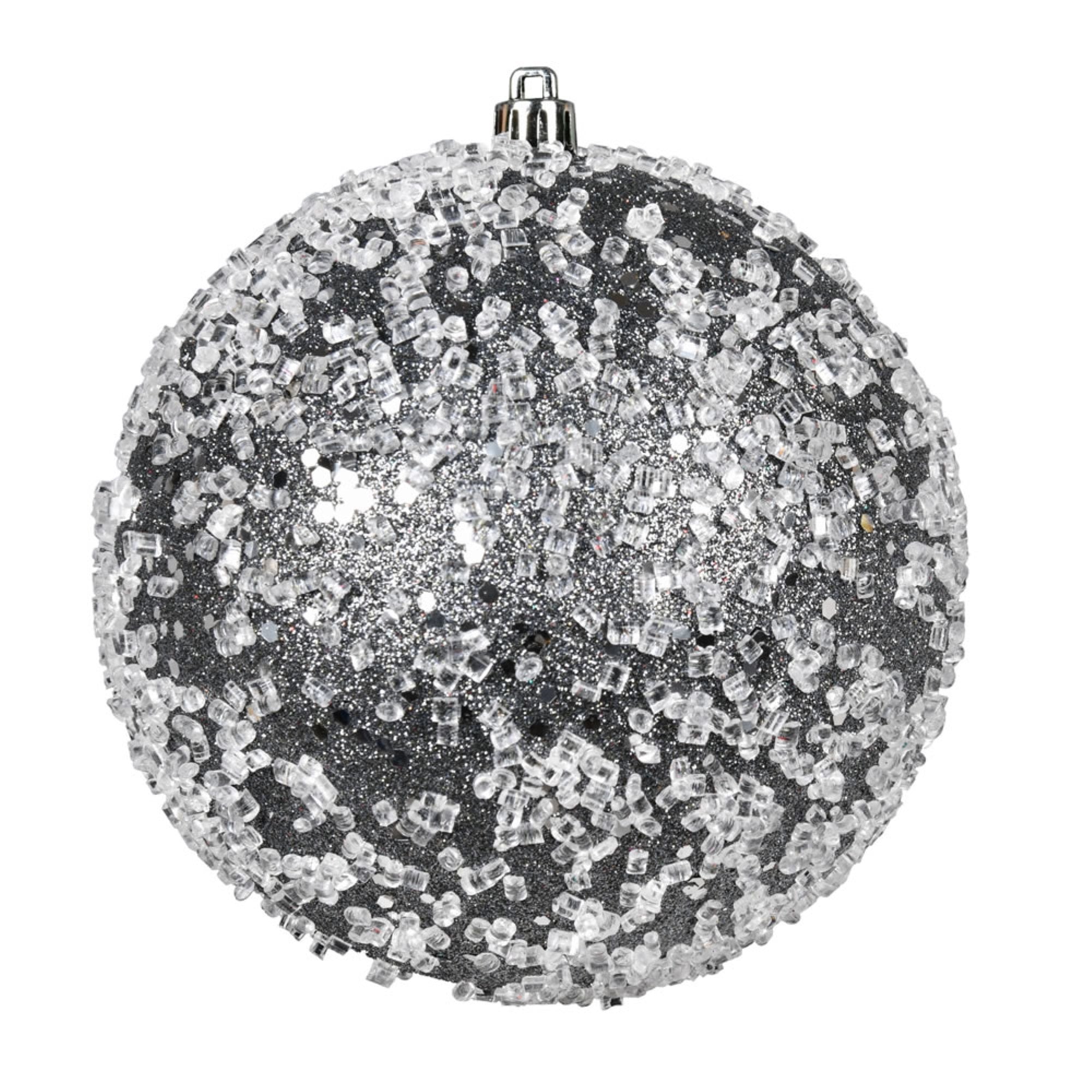 6″ Pewter Glitter Hail Ball 4/Bag