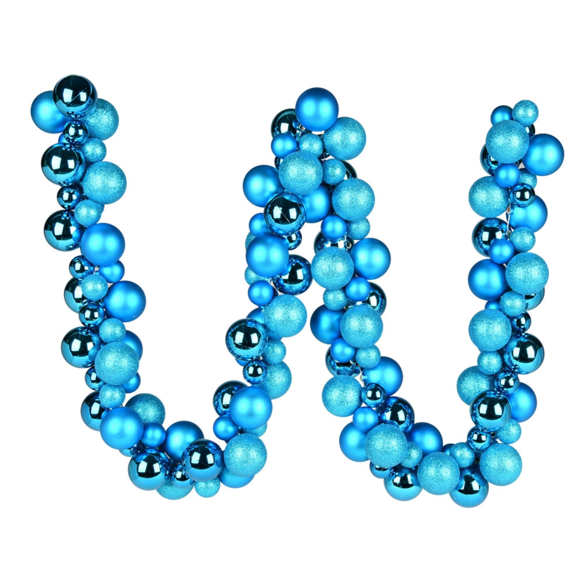 6' Turquoise Asst Orn Ball Garland