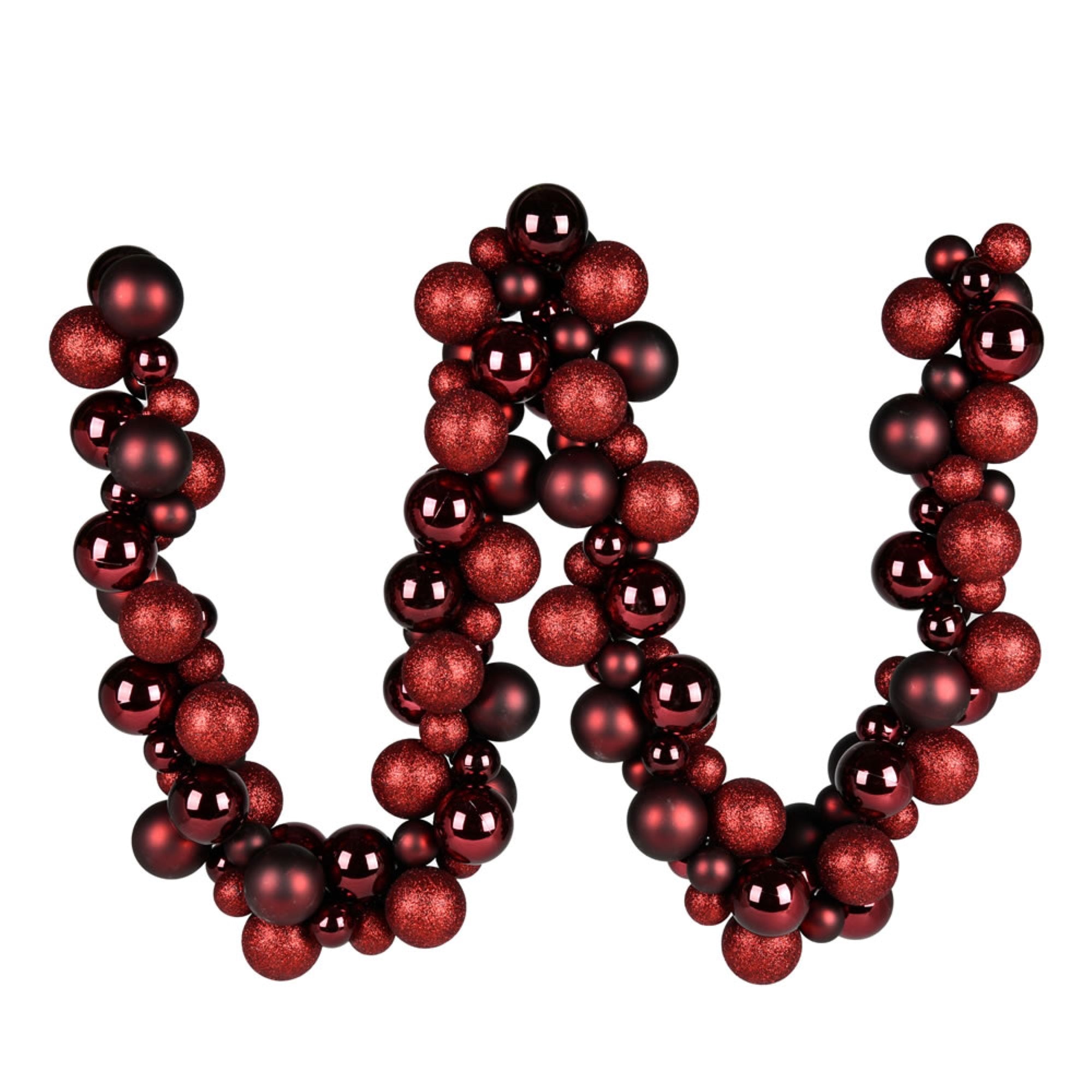 6' Burgundy Asst Orn Ball Garland