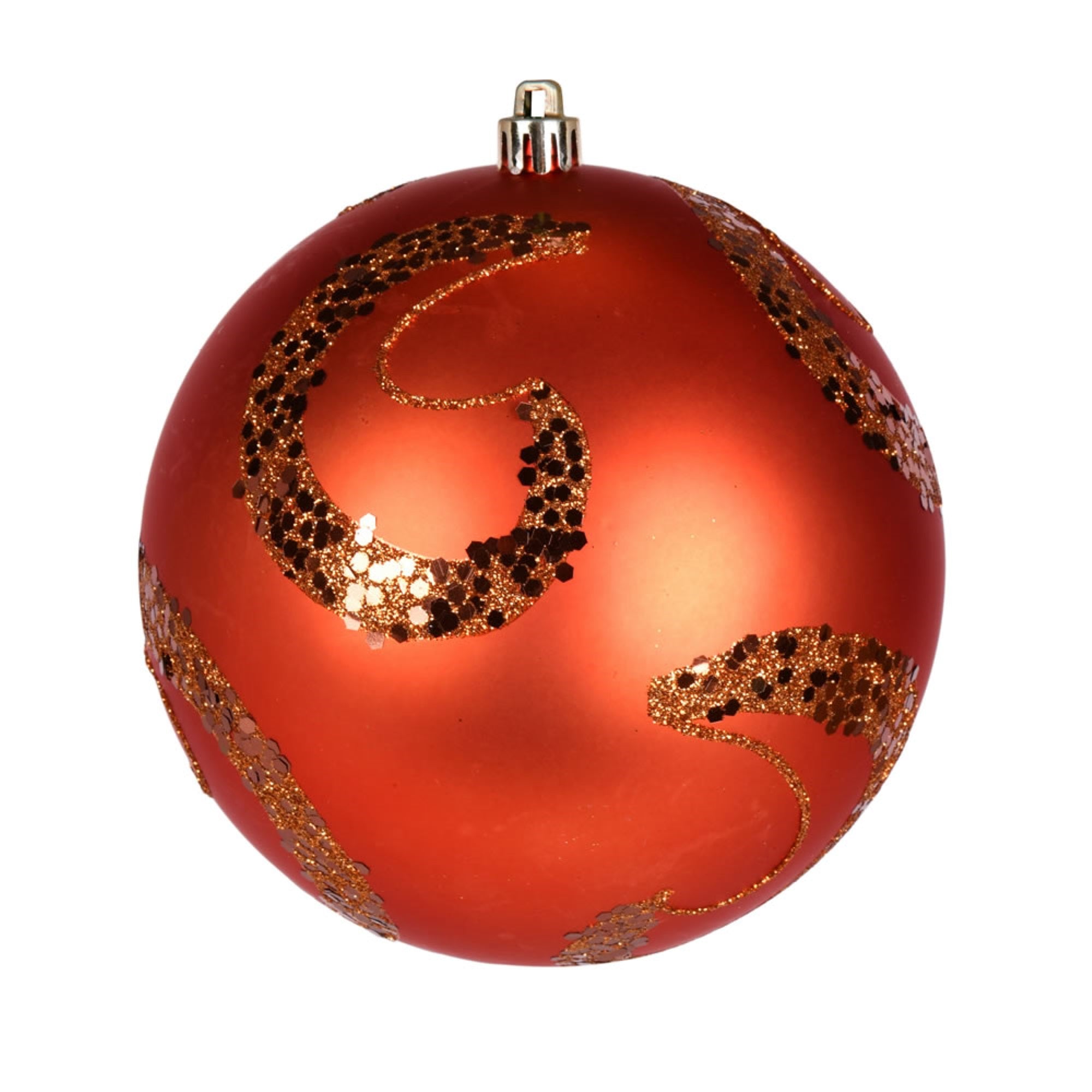 4” Brn Ornge Matte Sequin Drill Orn 6/Bg