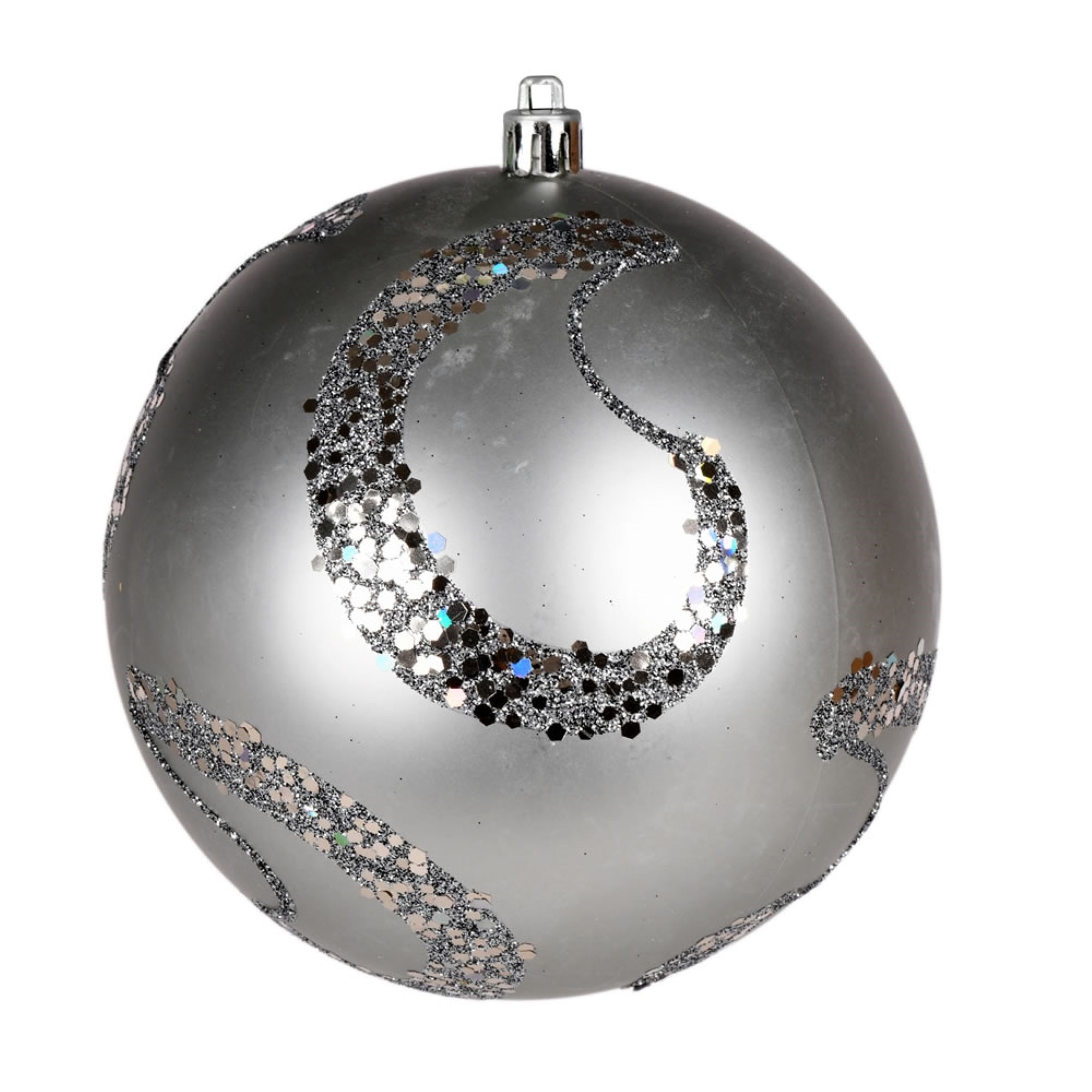 4.75” Limestone Matte Sequin Orn 4/Bg
