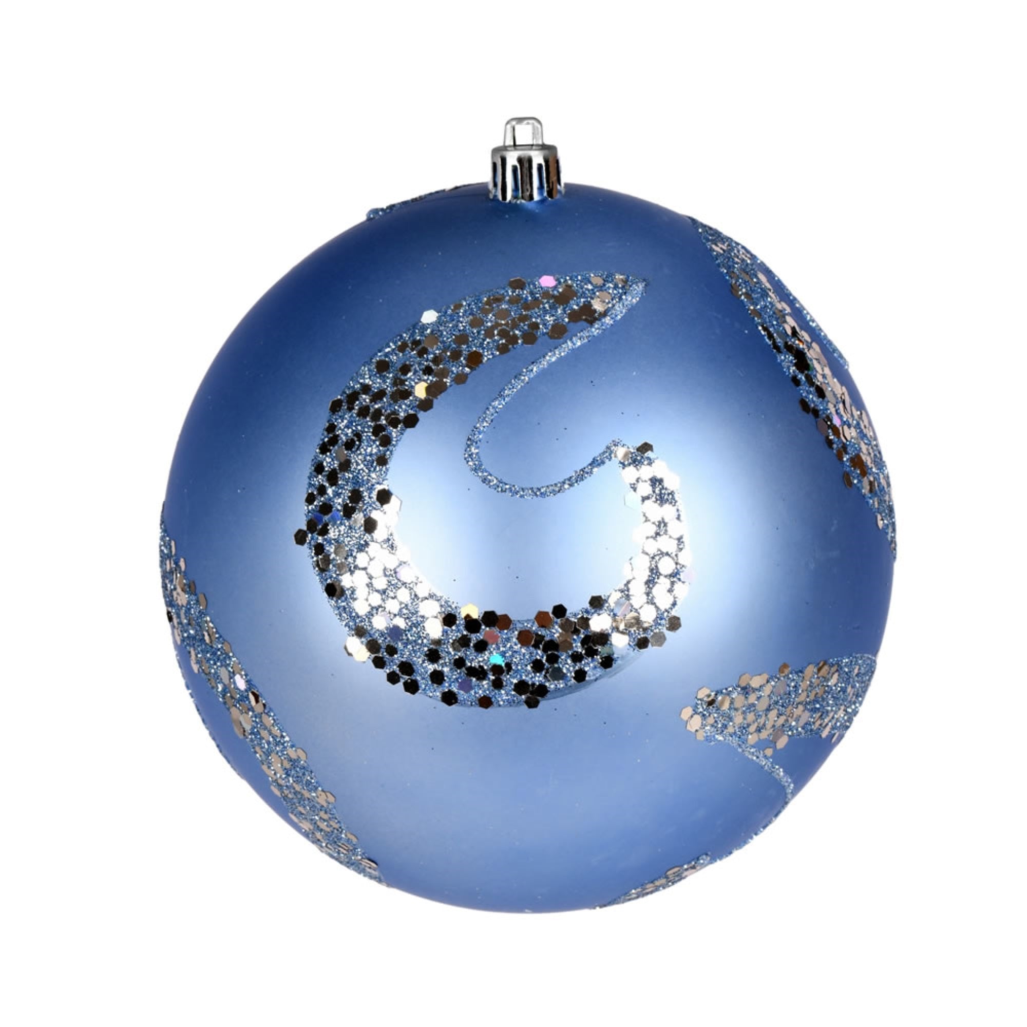 4.75” Periwinkle Matte Sequin Orn 4/Bg