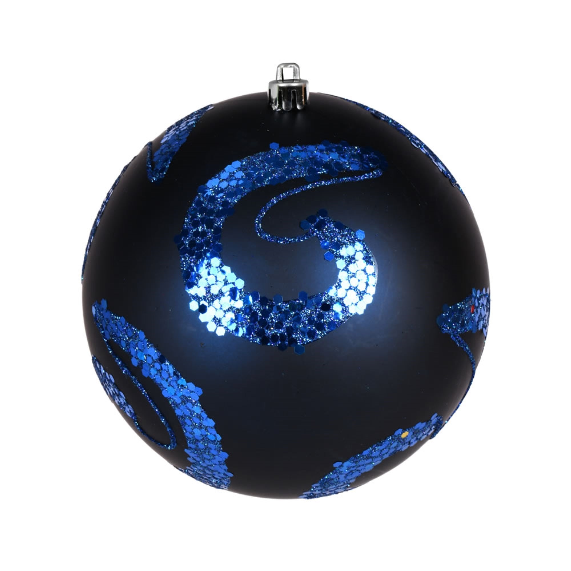 4.75” Midnt Blue Matte Sequin Orn 4/Bg