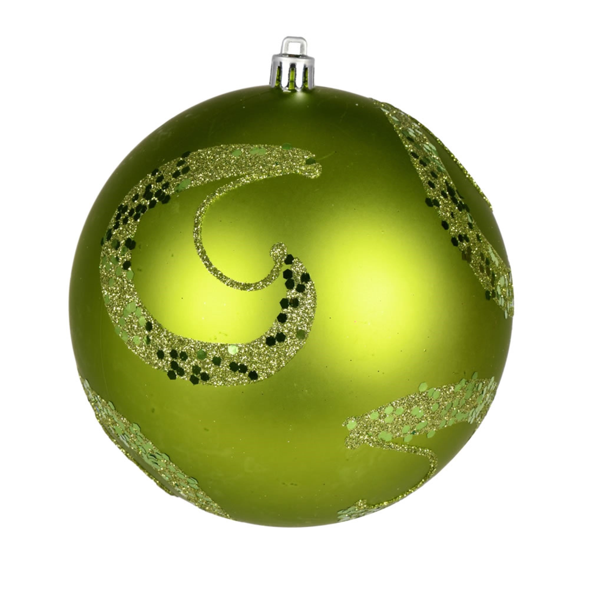 4.75” Lime Matte Sequin Drill Orn 4/Bg