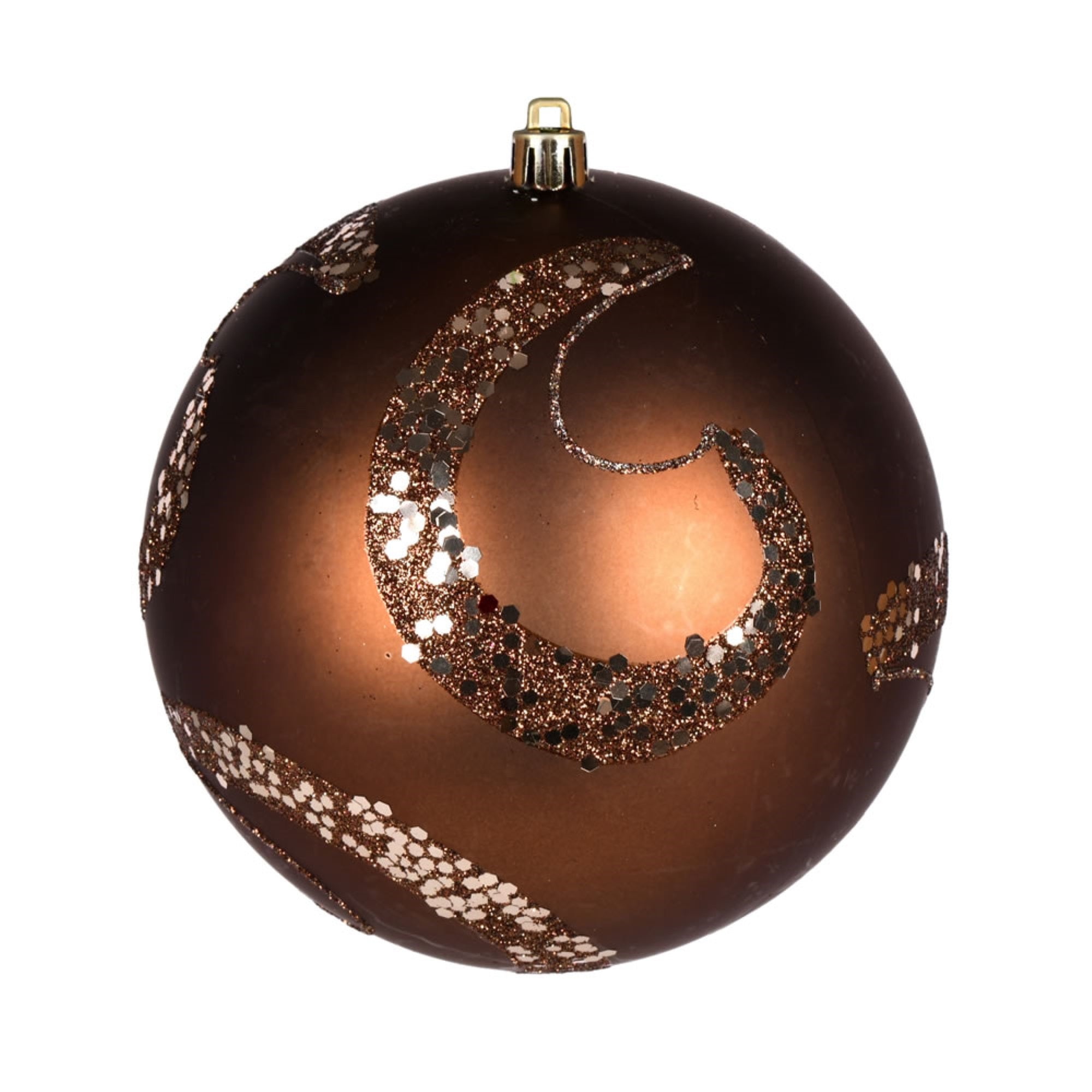 4.75” Mocha Matte Sequin Drill Orn 4/Bg