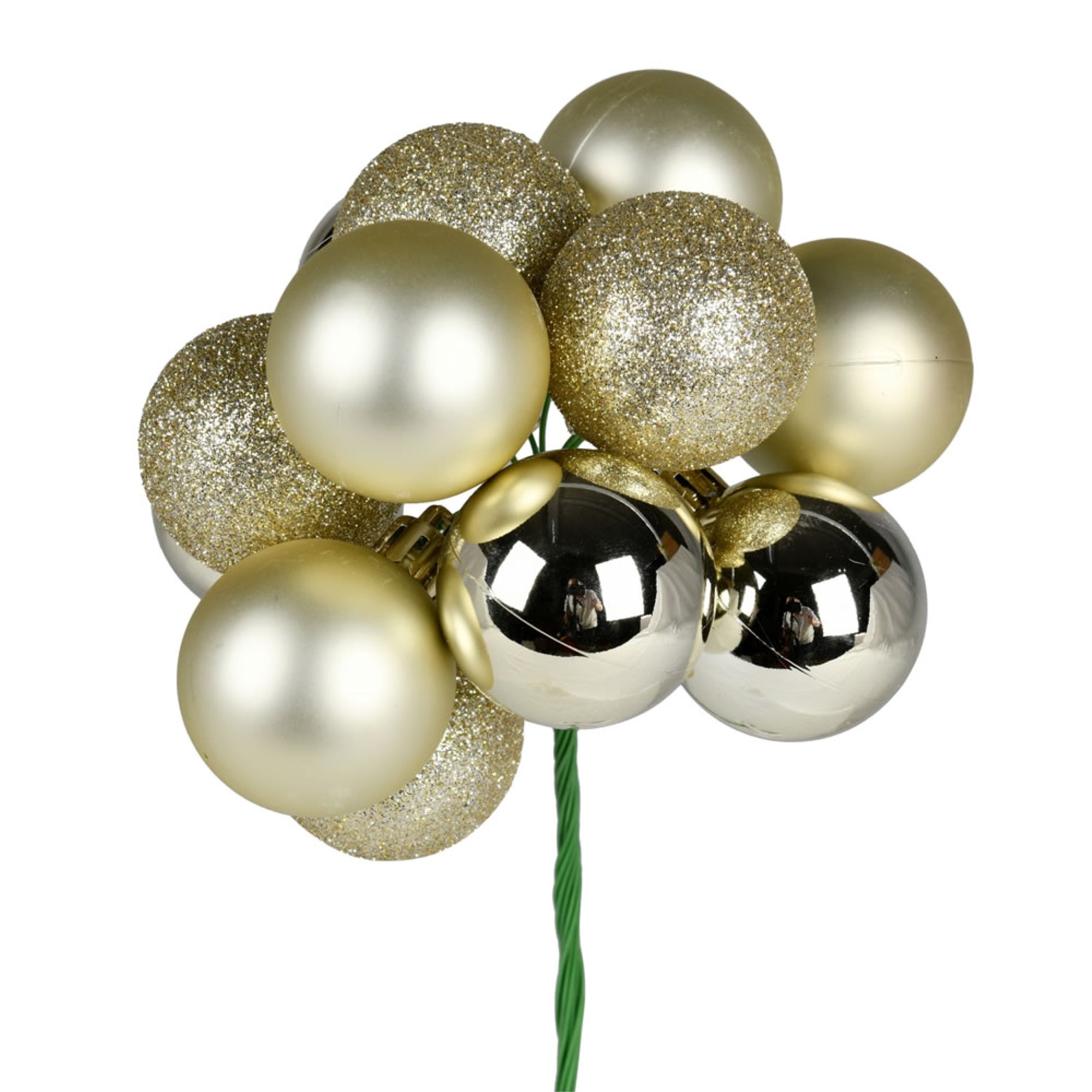 12” Champagne Ball Ornament Pick 4/Bg