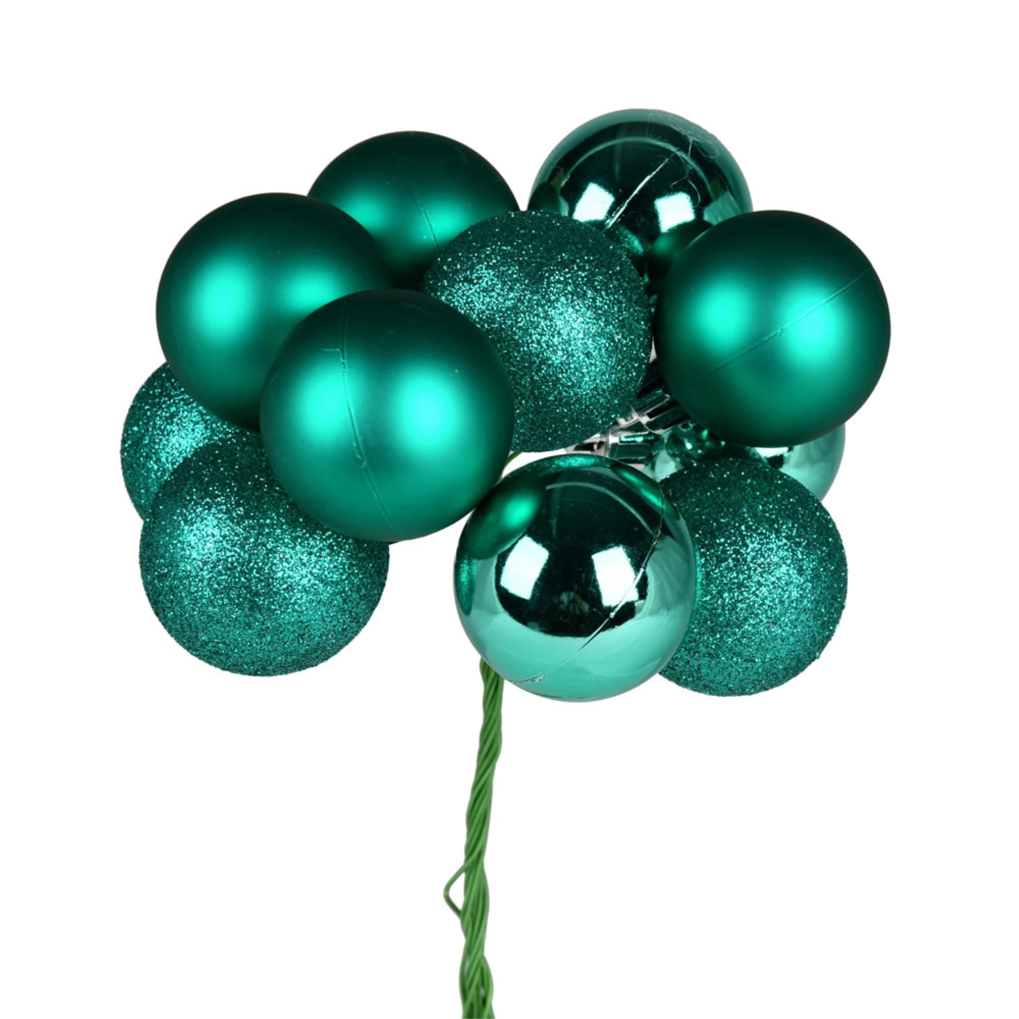12” Teal Ball Ornament Pick 4/Bg