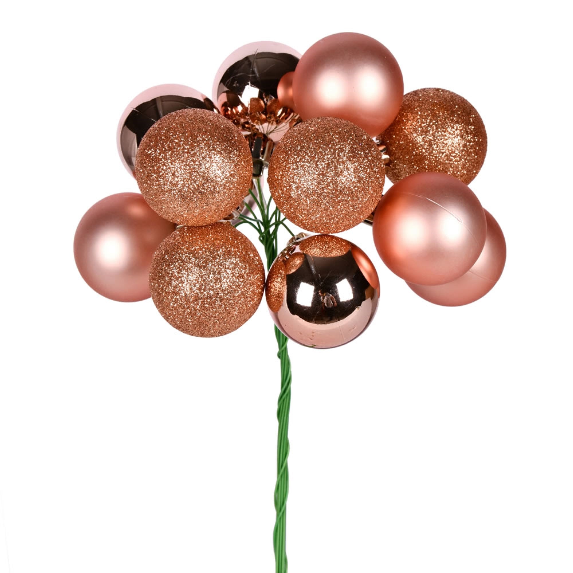 12” Rose Gold Ball Ornament Pick 4/Bg