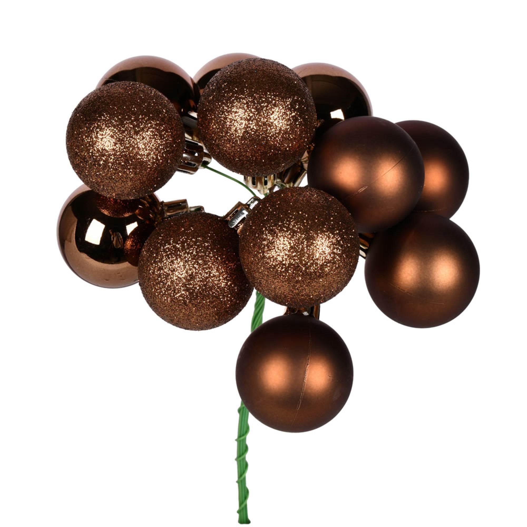 12” Mocha Ball Ornament Pick 4/Bg