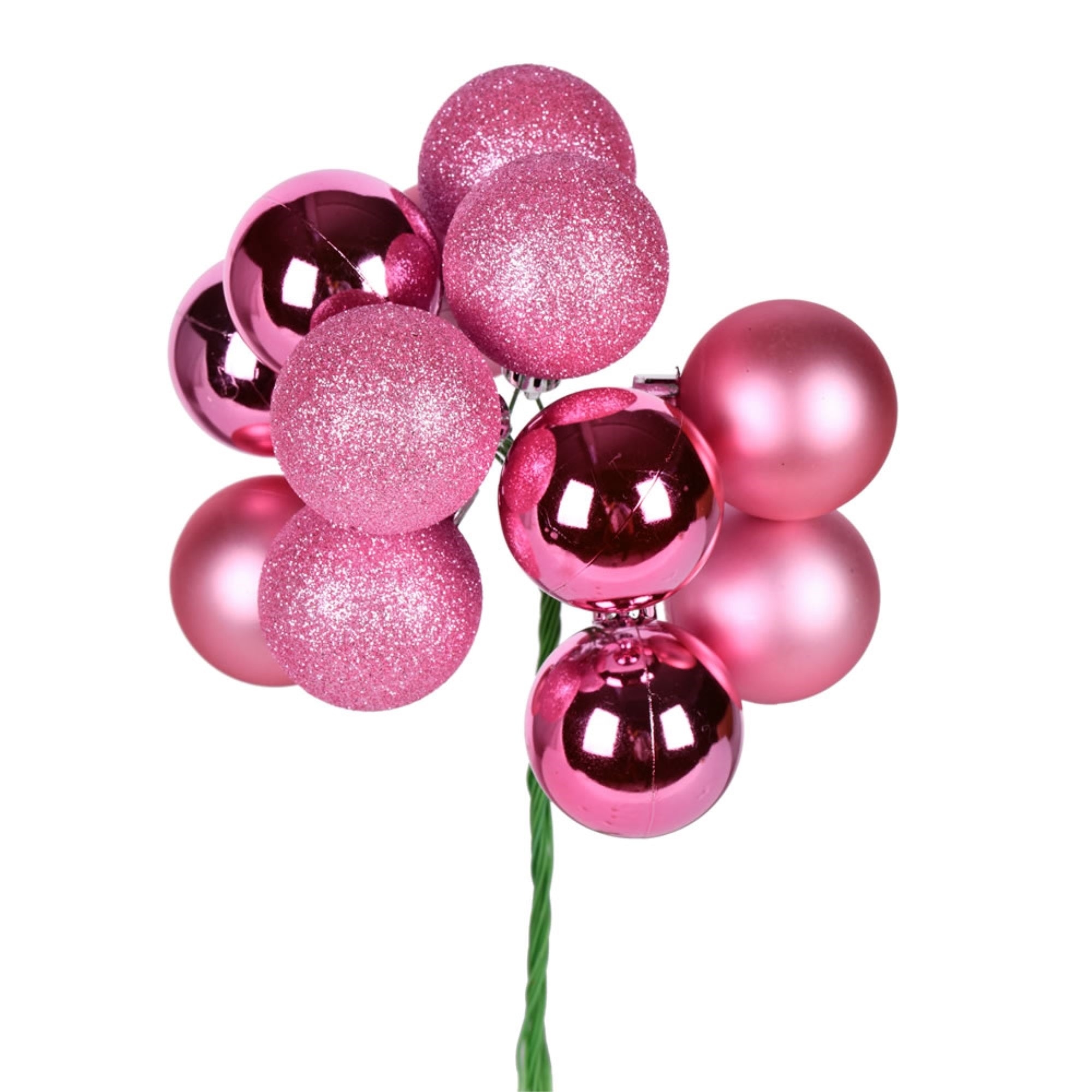 12” Pink Ball Ornament Pick 4/Bg