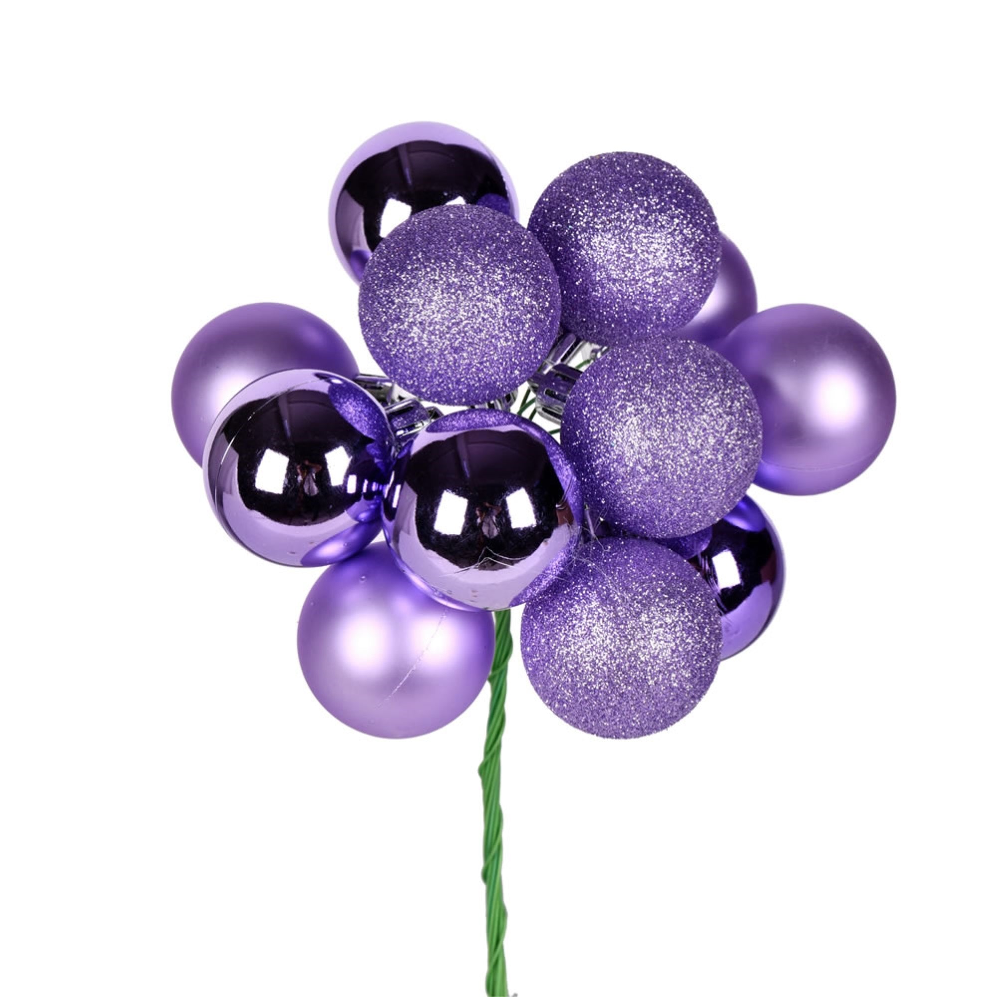 12” Lavender Ball Ornament Pick 4/Bg