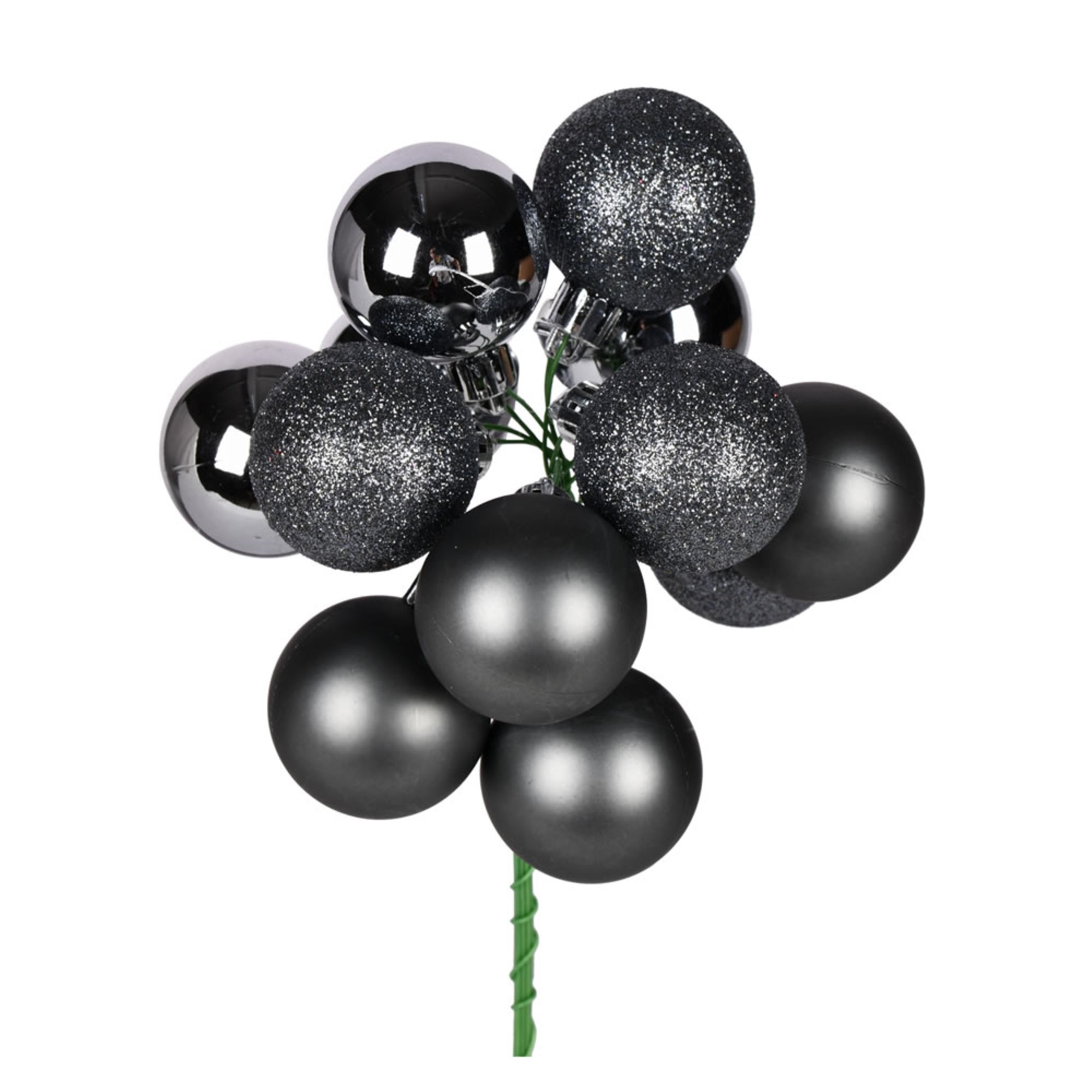 12” Pewter Ball Ornament Pick 4/Bg