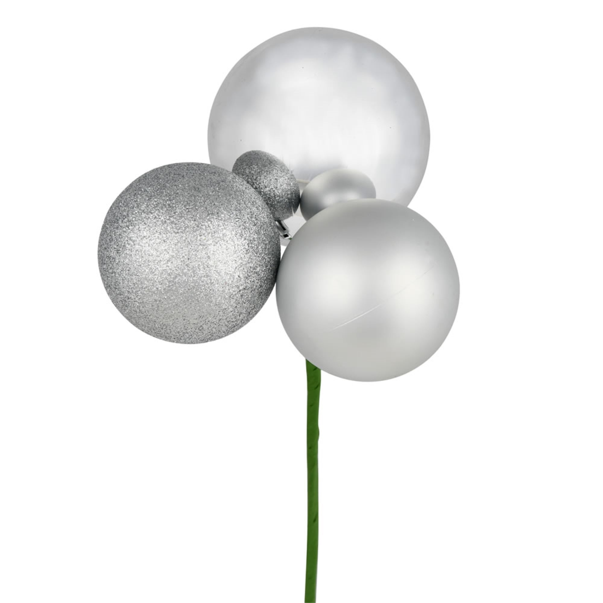 18” Silver Ornament Pick 4/Bg