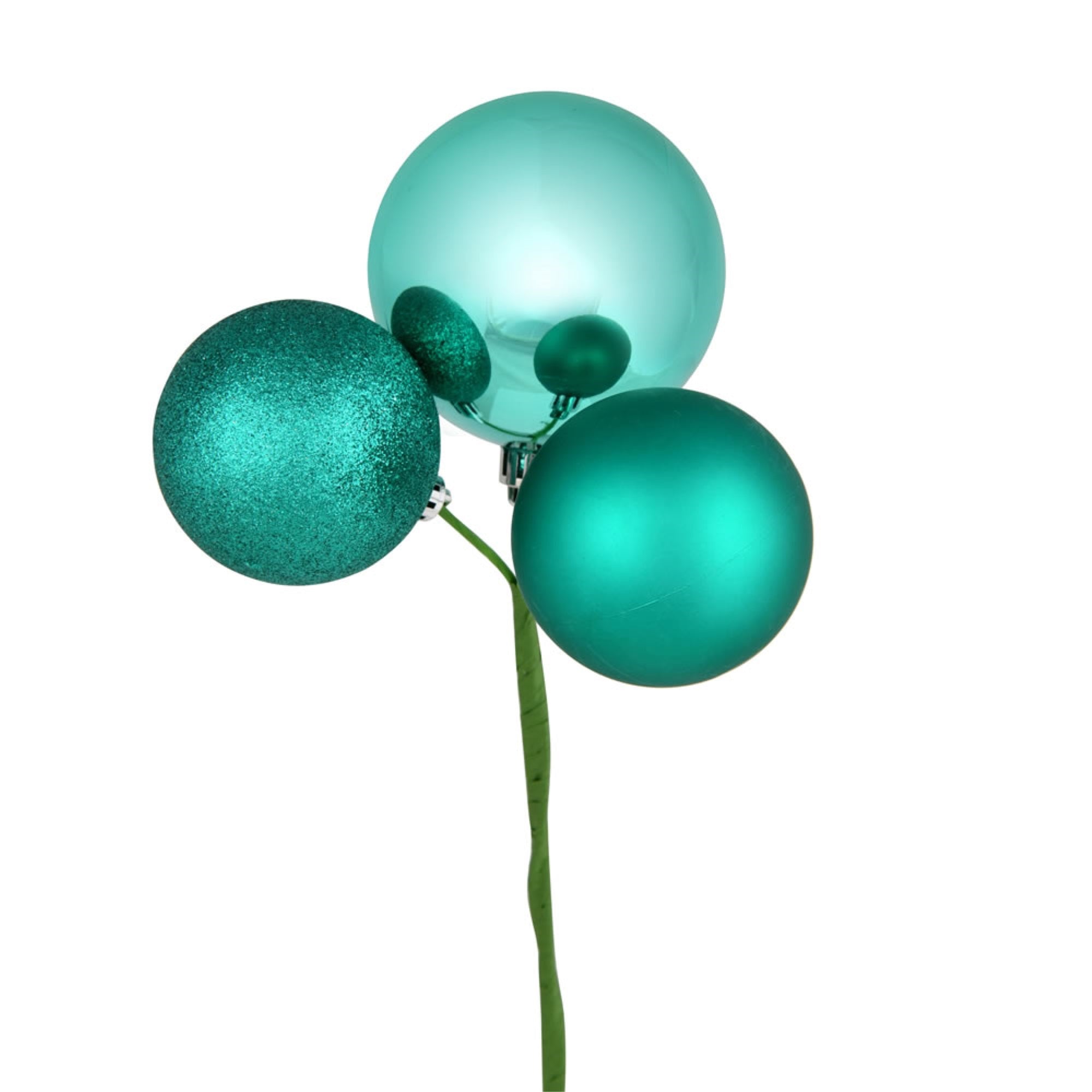 18” Teal Ornament Pick 4/Bg