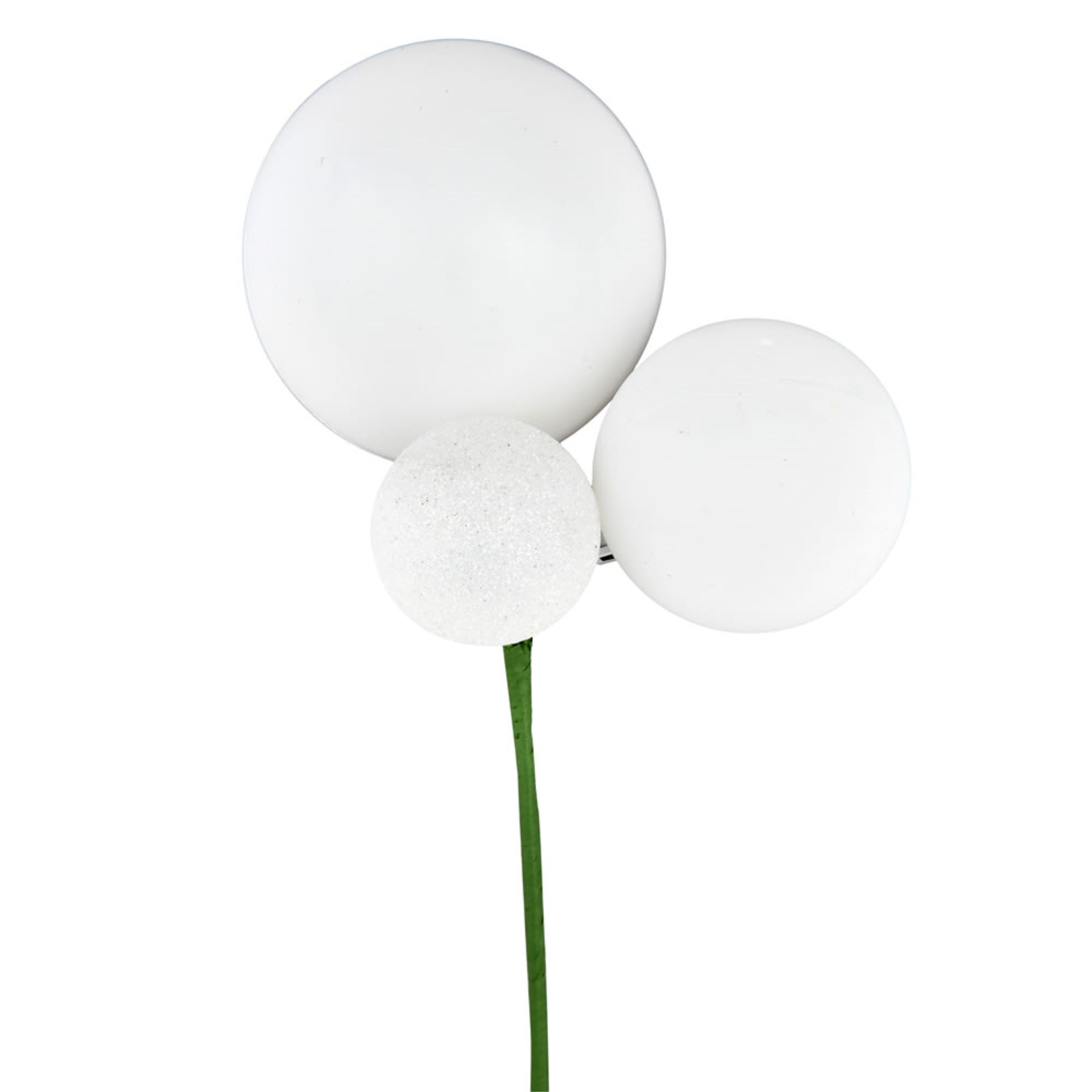 18” White Ornament Pick 3/Bg