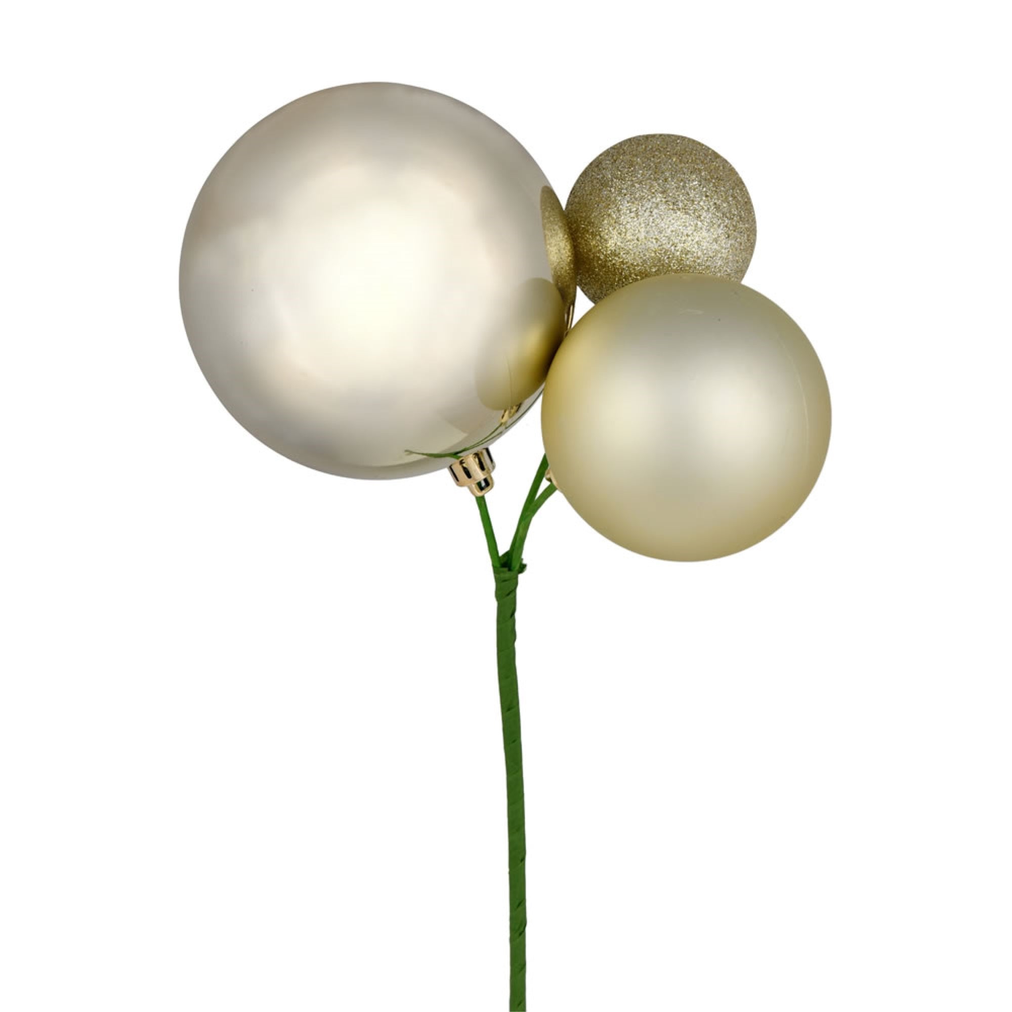 18” Champagne Ornament Pick 3/Bg