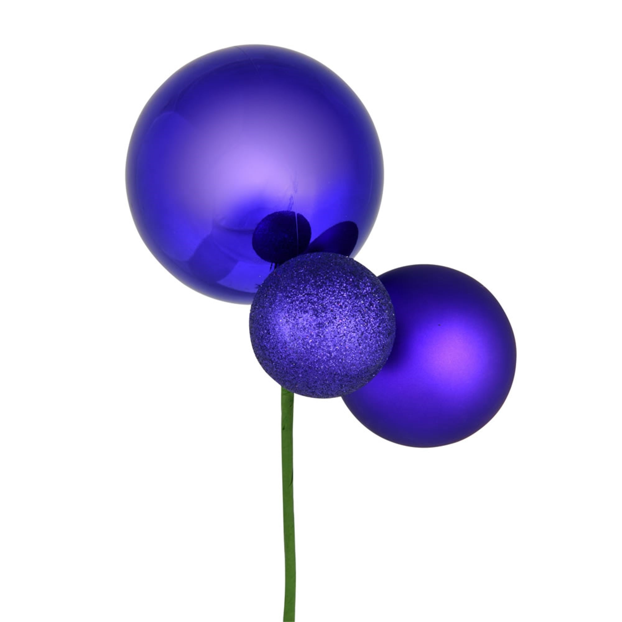 18” Purple Ornament Pick 3/Bg