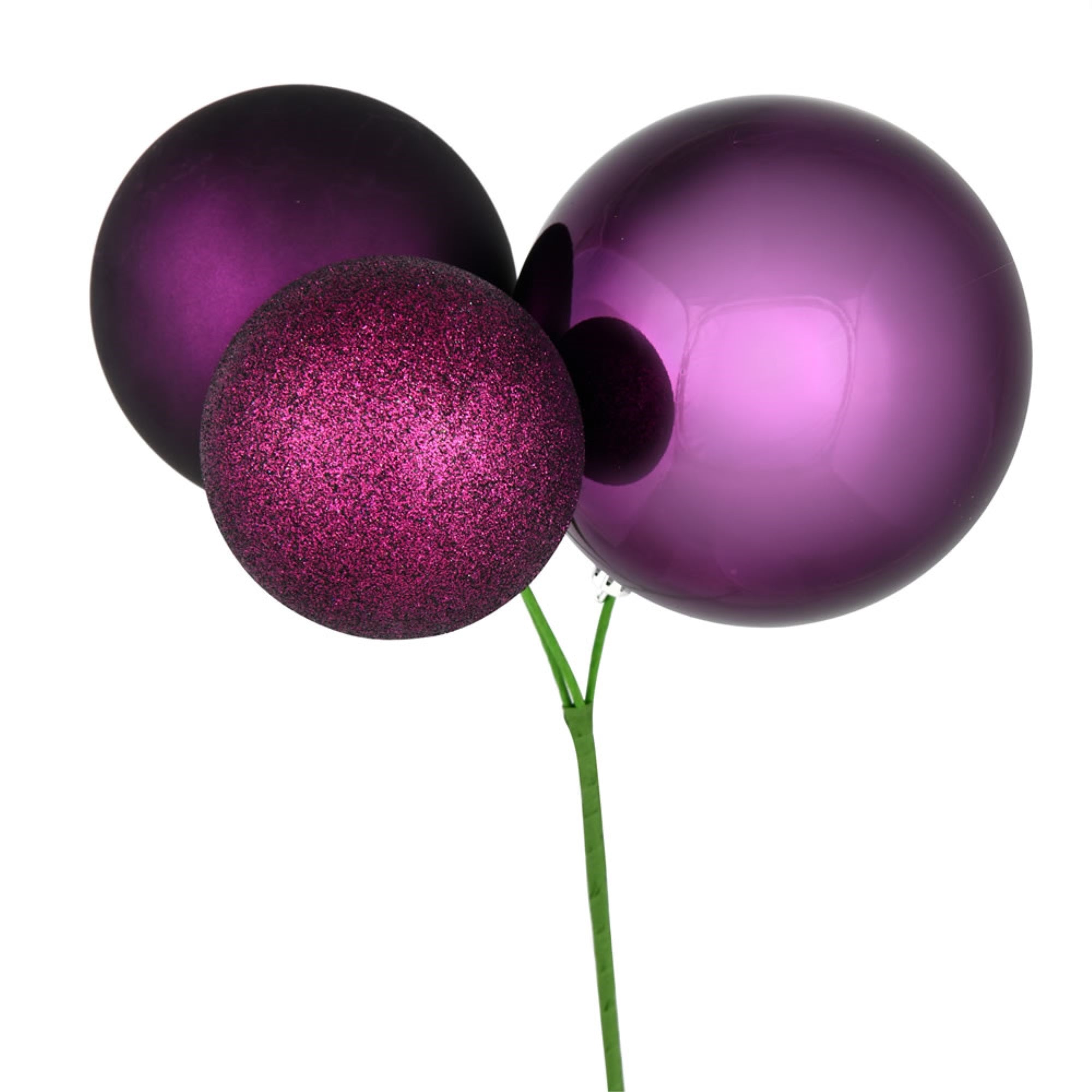 18” Plum Ornament Pick 2/Bg