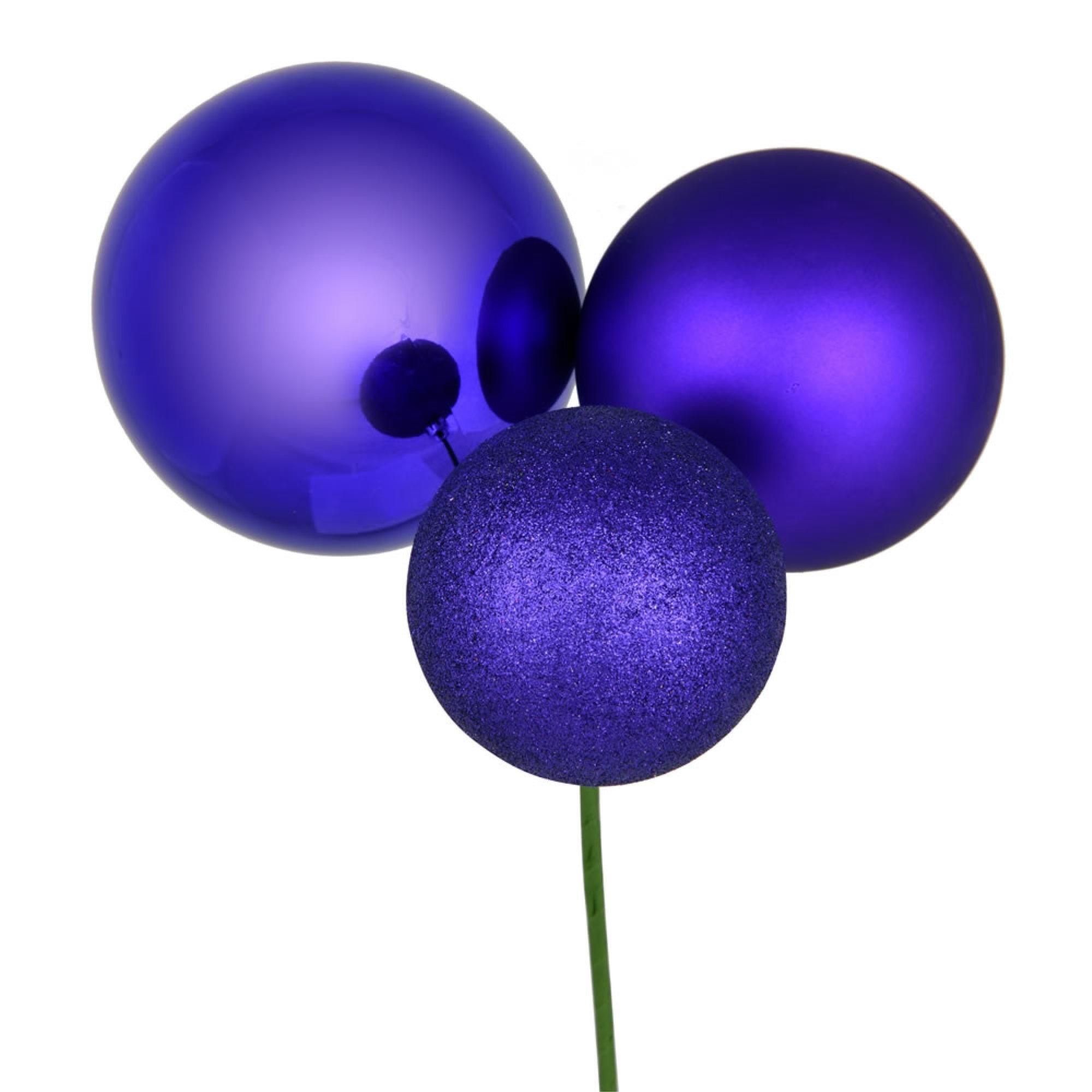 18” Purple Ornament Pick 2/Bg
