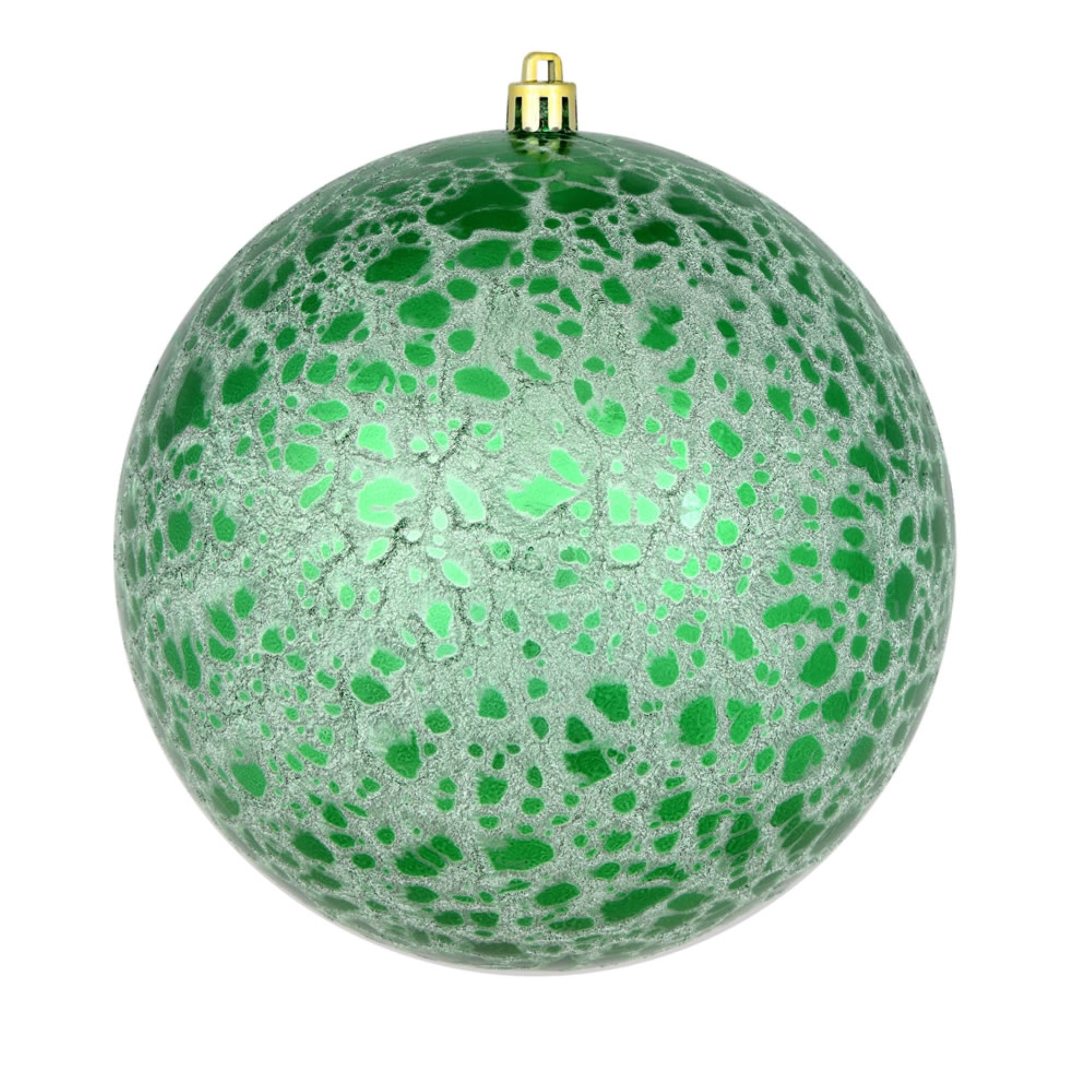 4” Green Crackle Ball Ornament 6/Bag