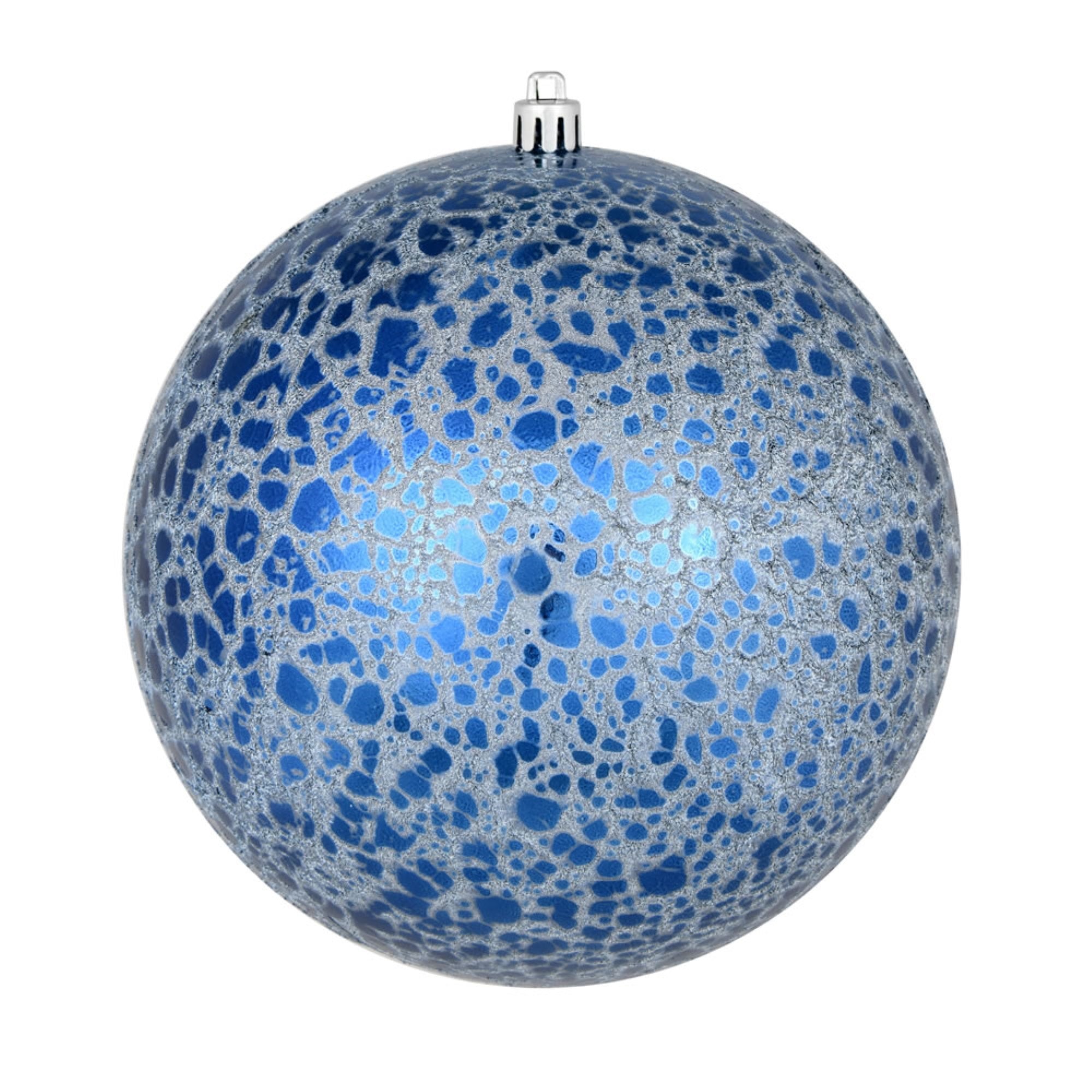 4” Midnight Blue Crackle Ball Orn 6/Bag