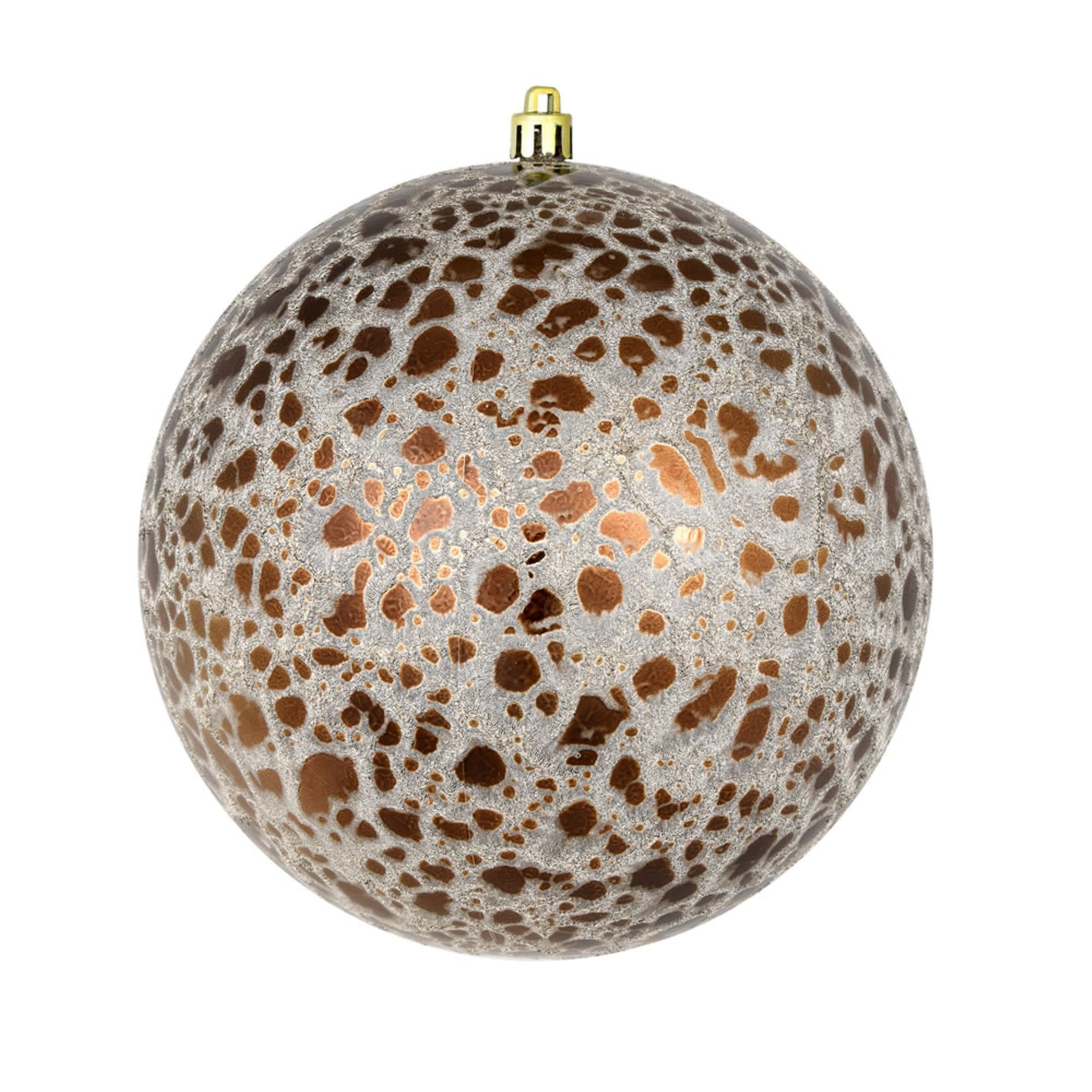 6” Mocha Crackle Ball Ornament 4/Bag