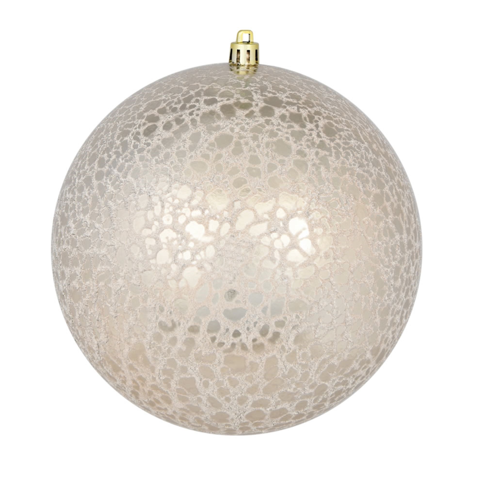 8” Champagne Crackle Ball Ornament