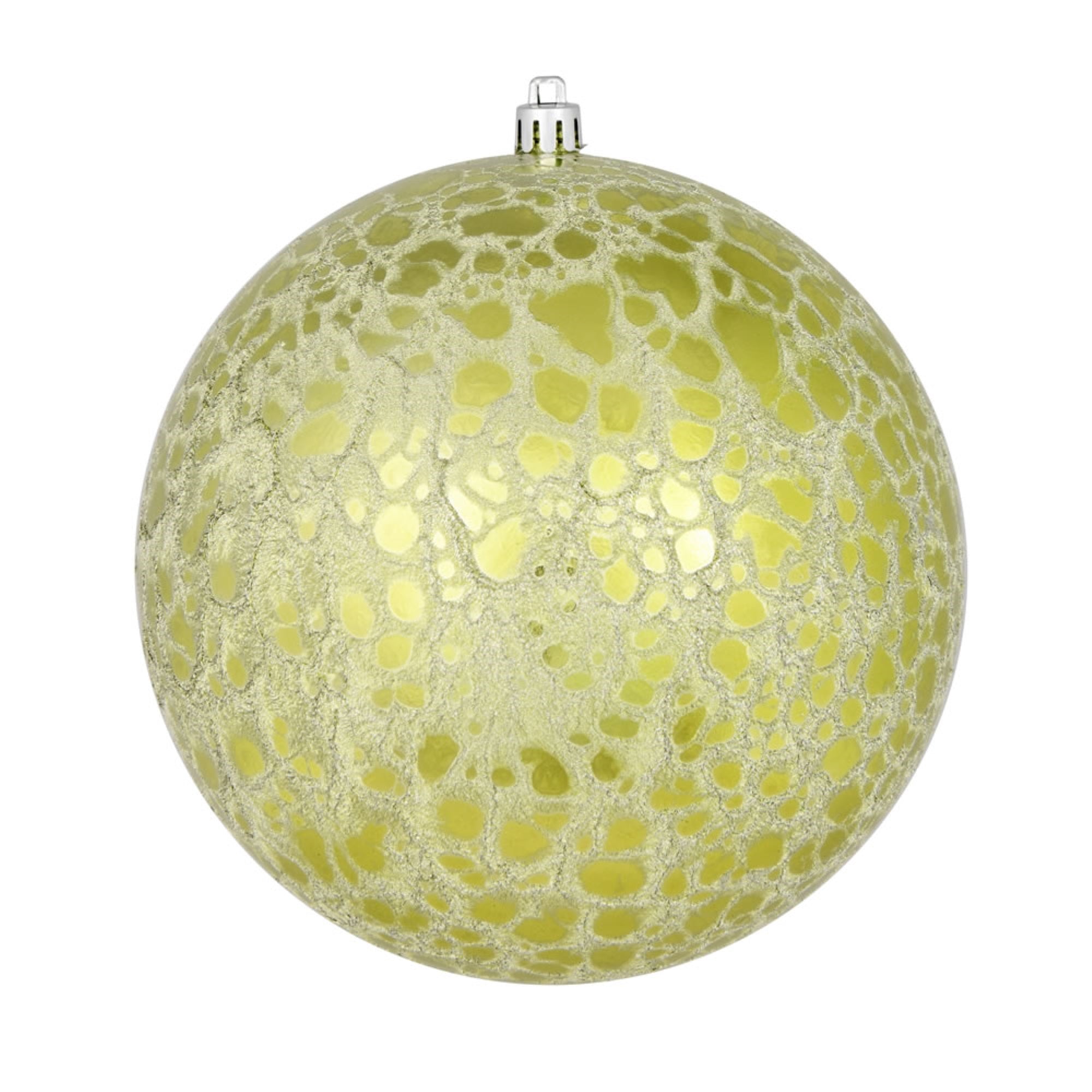 8” Lime Crackle Ball Ornament