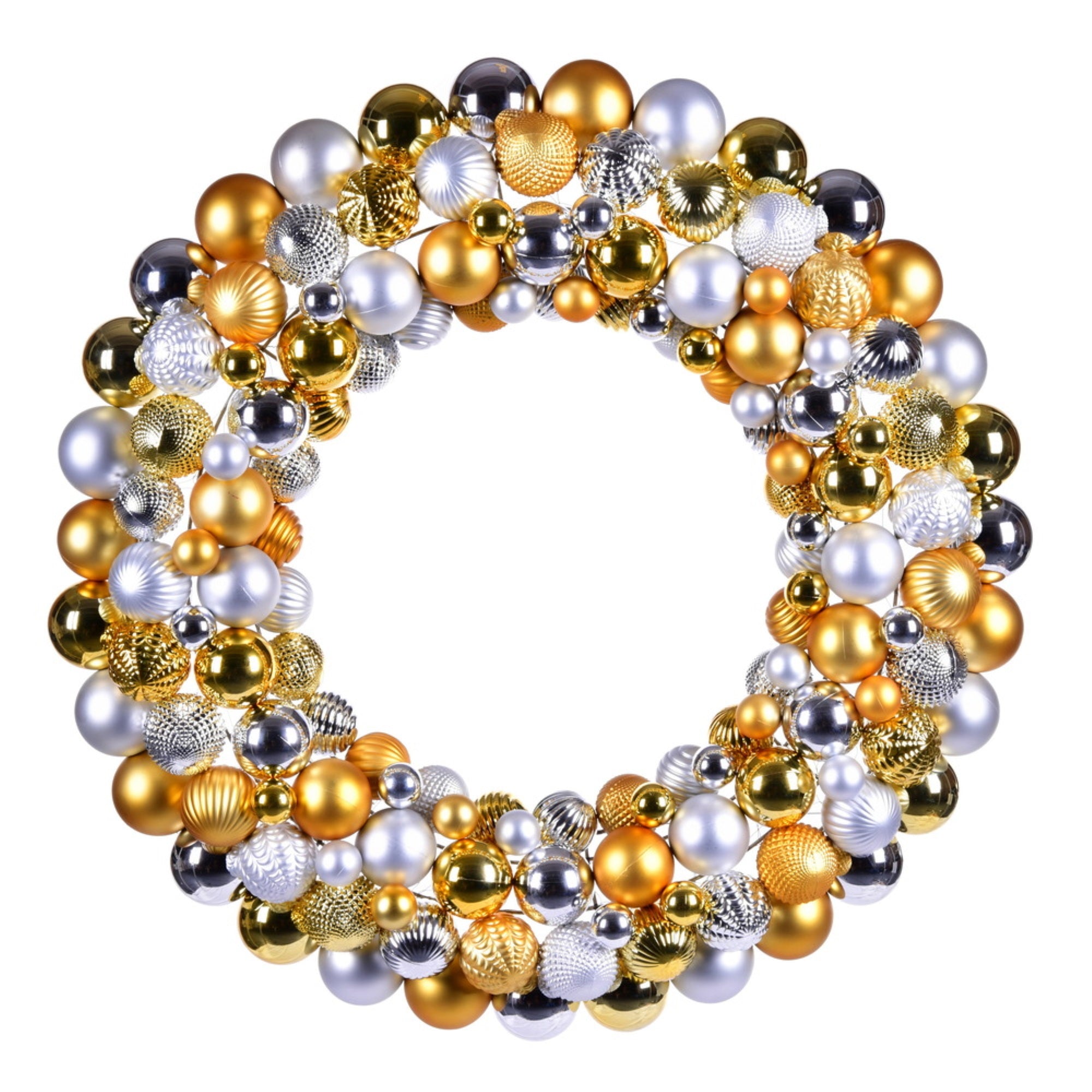 30” Gold-Silver Asst Ornament Wreath