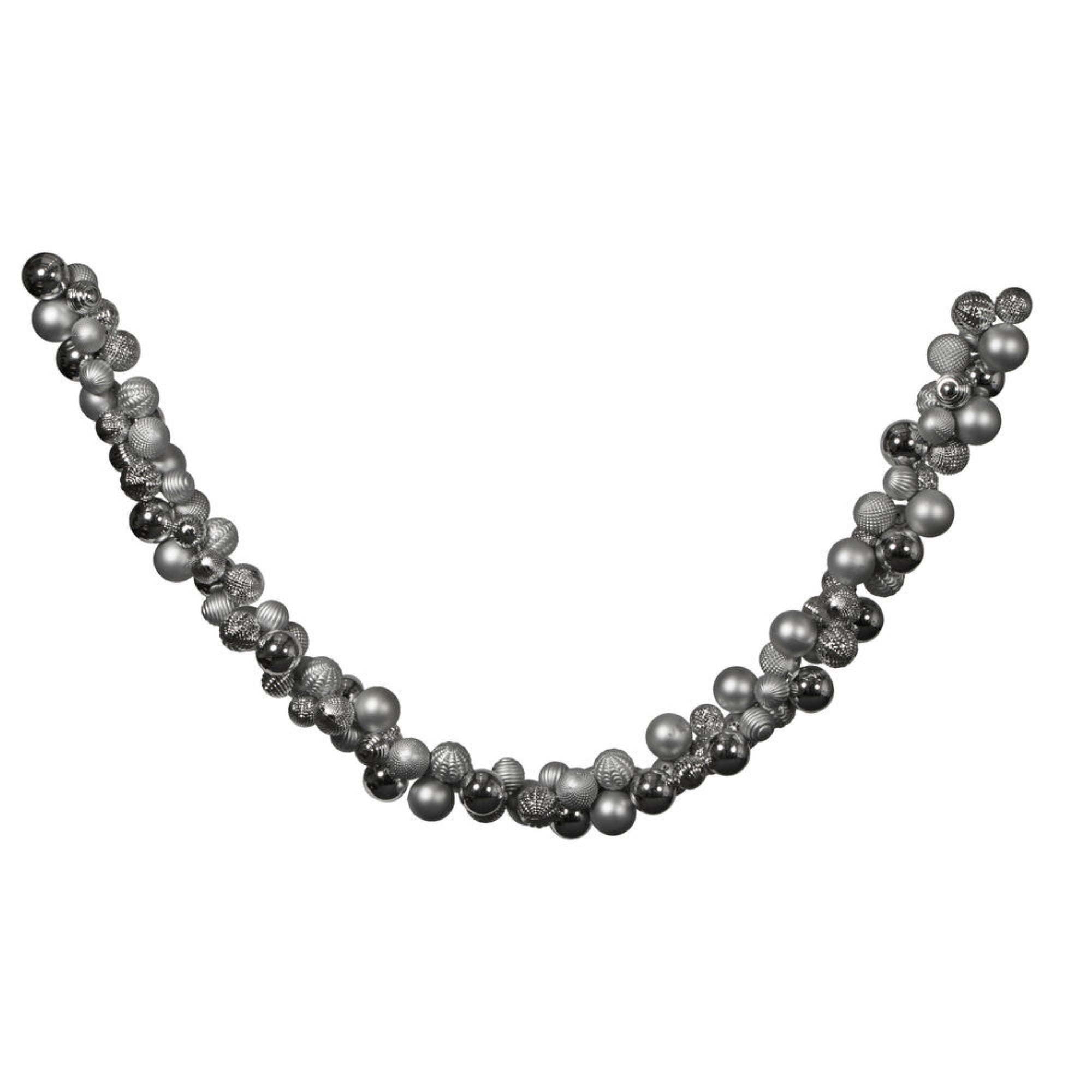 7' Silver Asst Ornament Garland