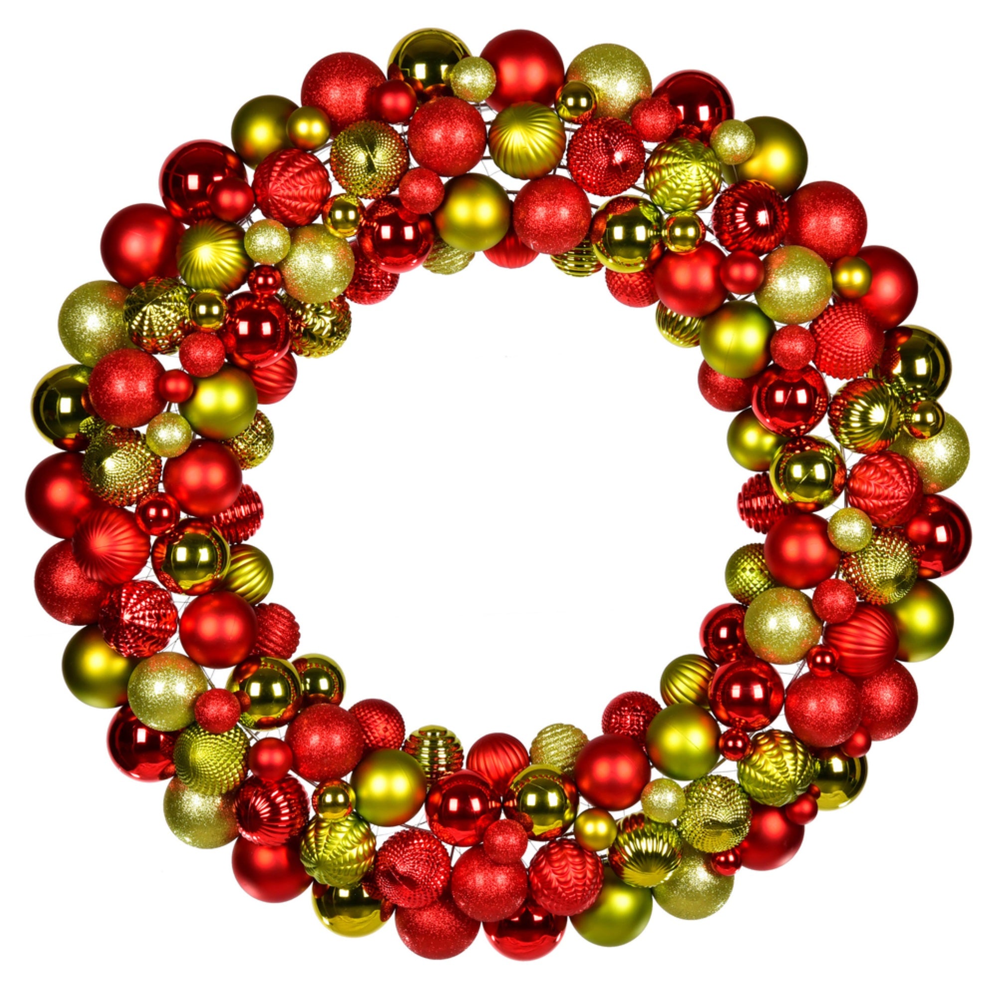 30” Red-Lime Asst Ornament Wreath