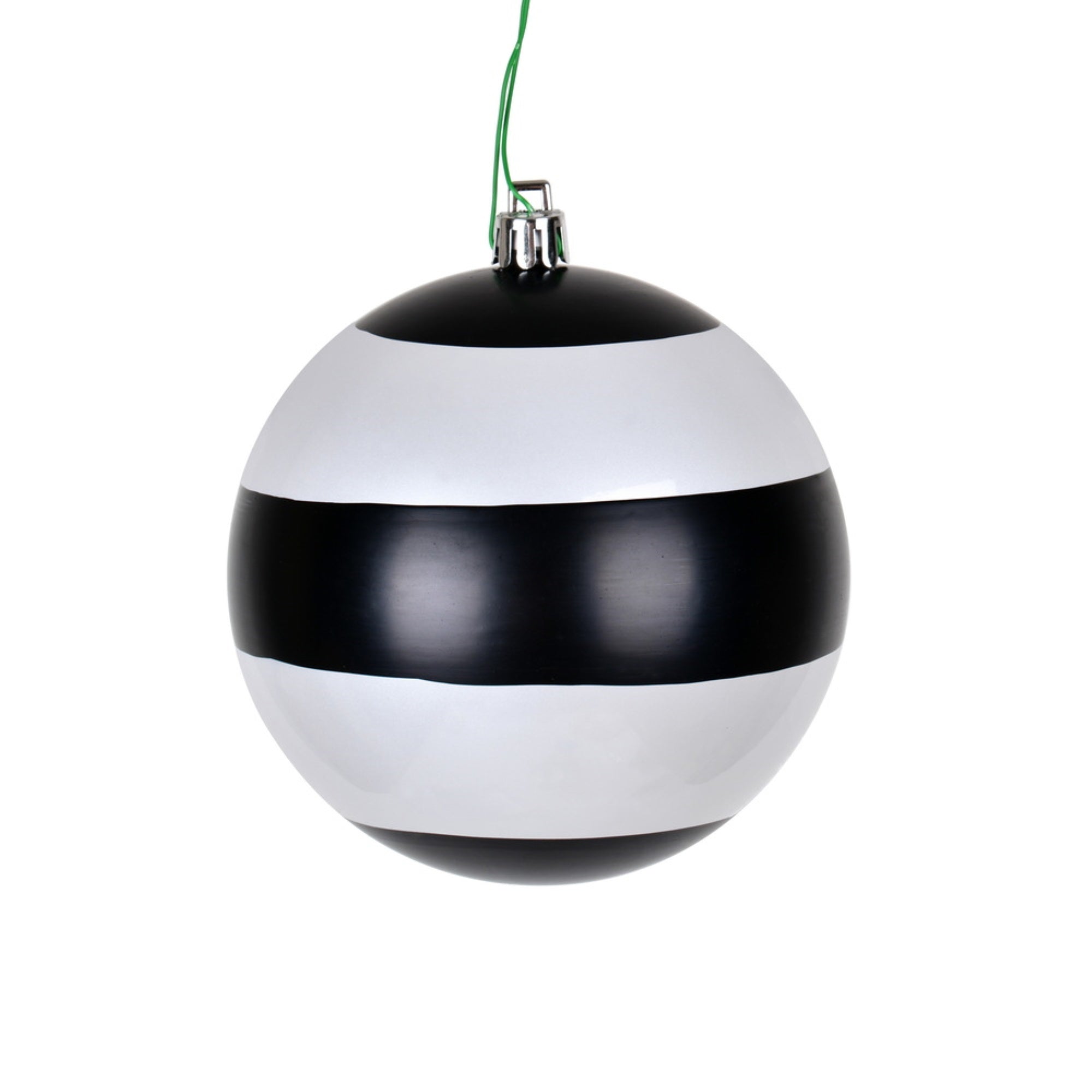4” Black-White Striped Pearl Ball 6/Bag