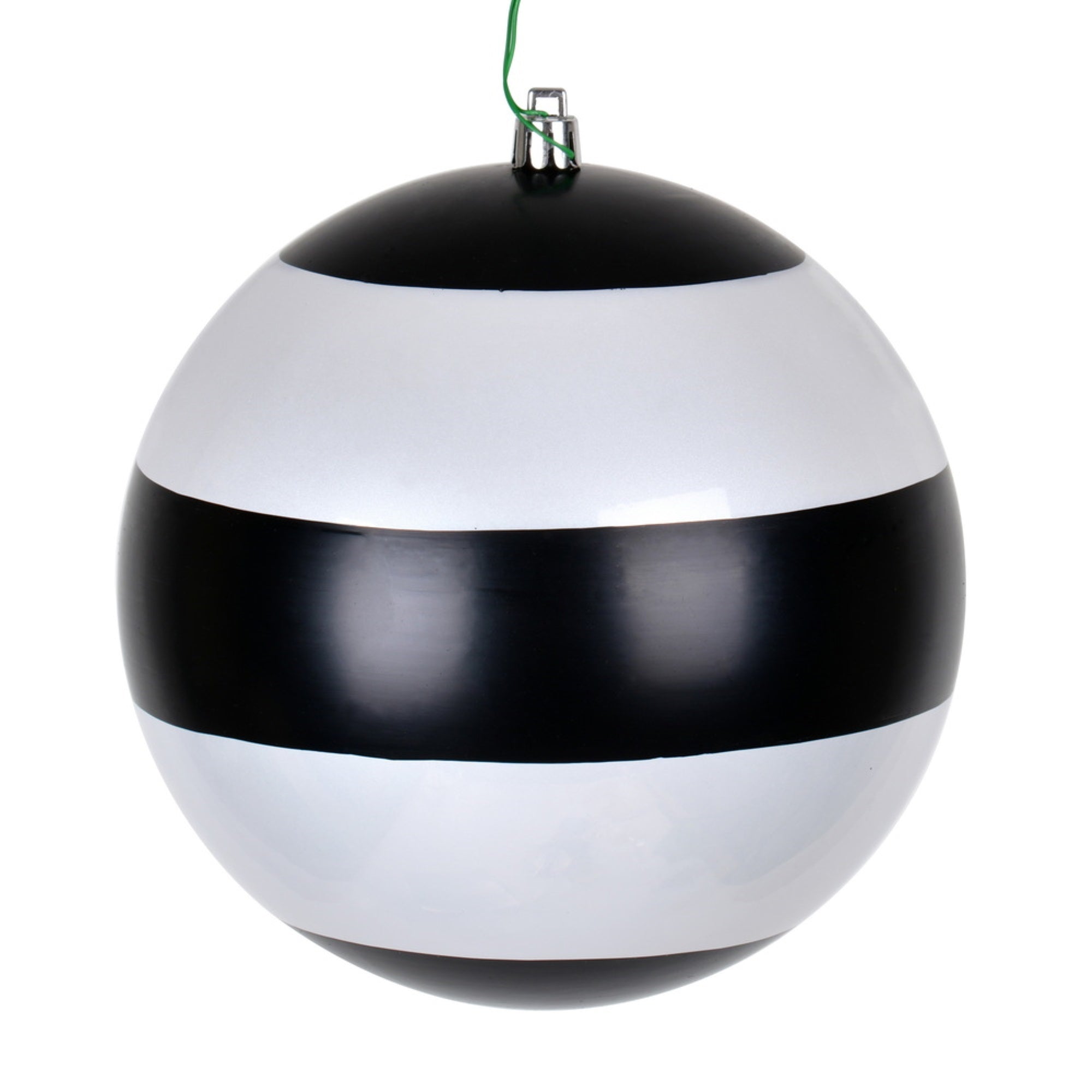 6” Black-White Striped Pearl Ball 4/Bag