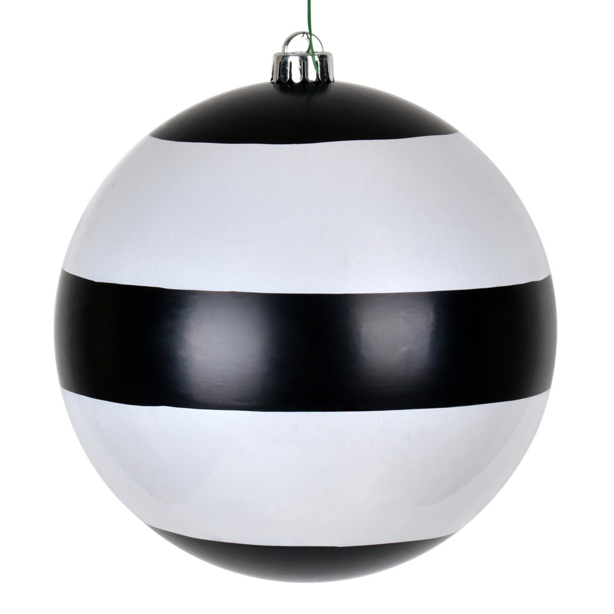 8” Black-White Striped Pearl Ball 2/Bag