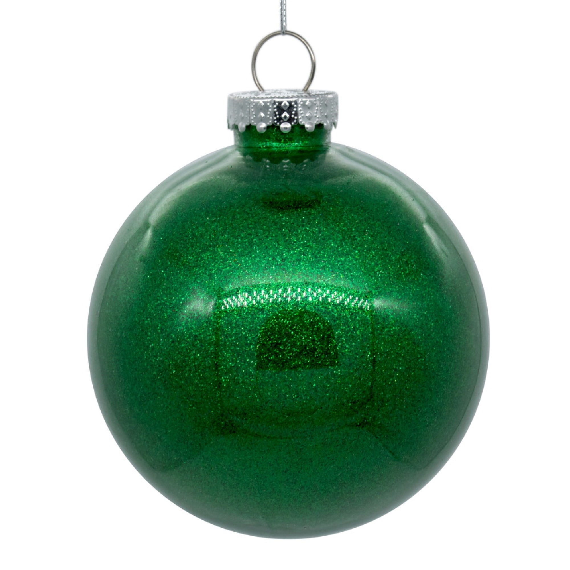 3” Green Glitter Clear Ball 12/bag