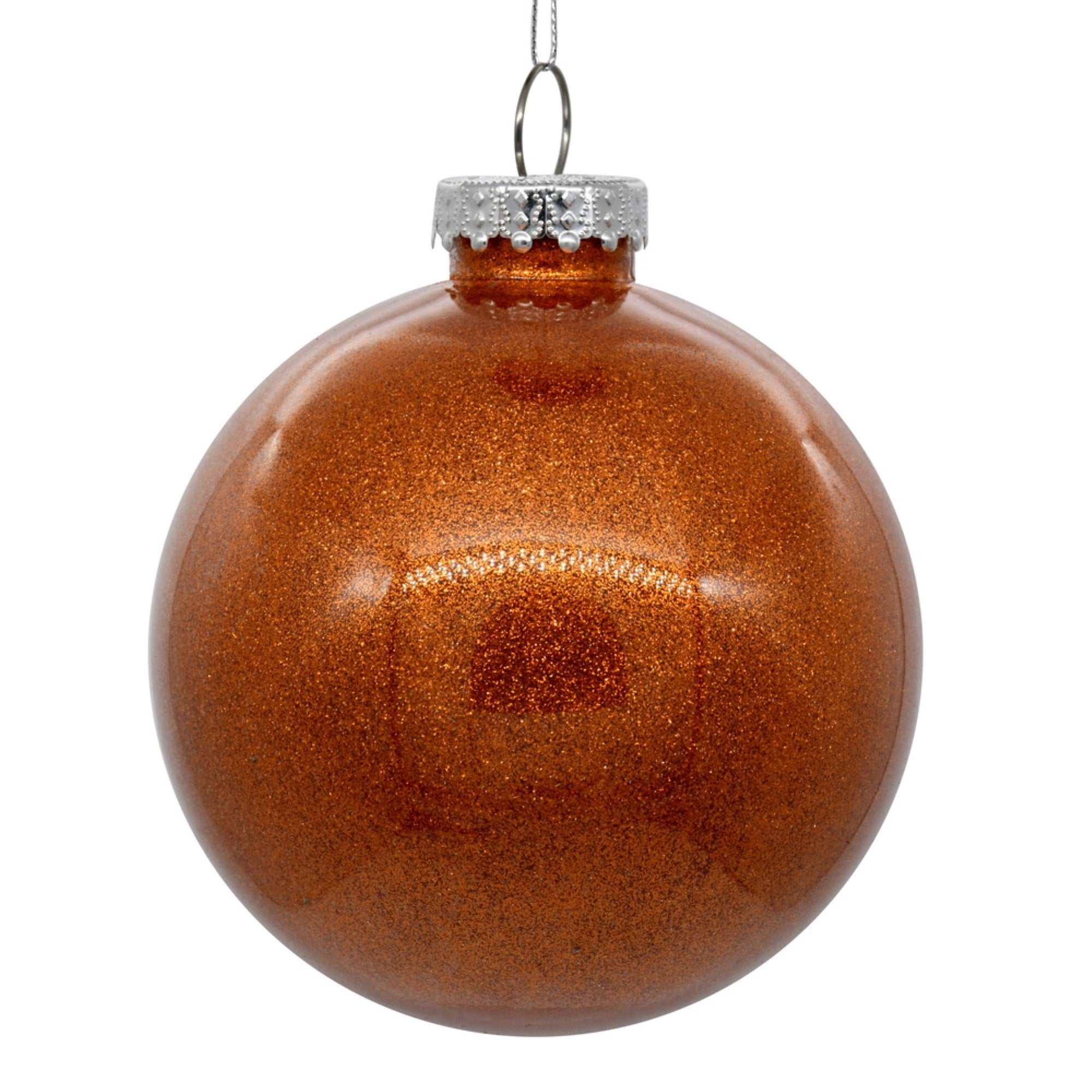 3” Orange Glitter Clear Ball 12/bag