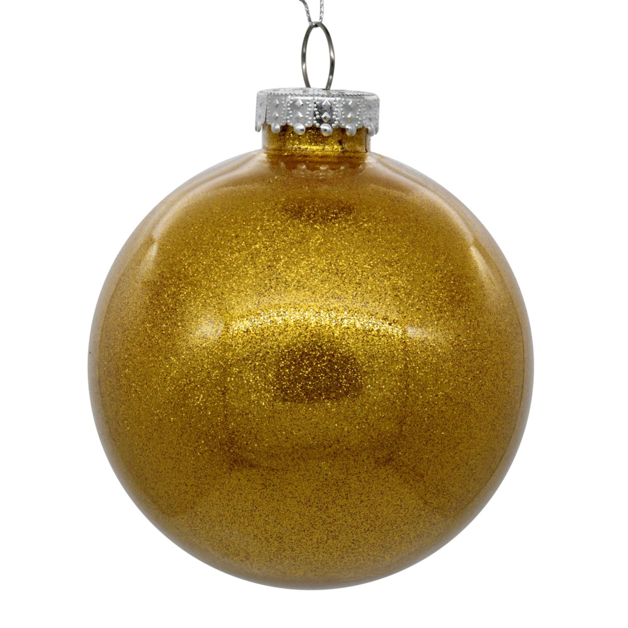 3” Antique Gold Glitter Clear Ball 12/bg