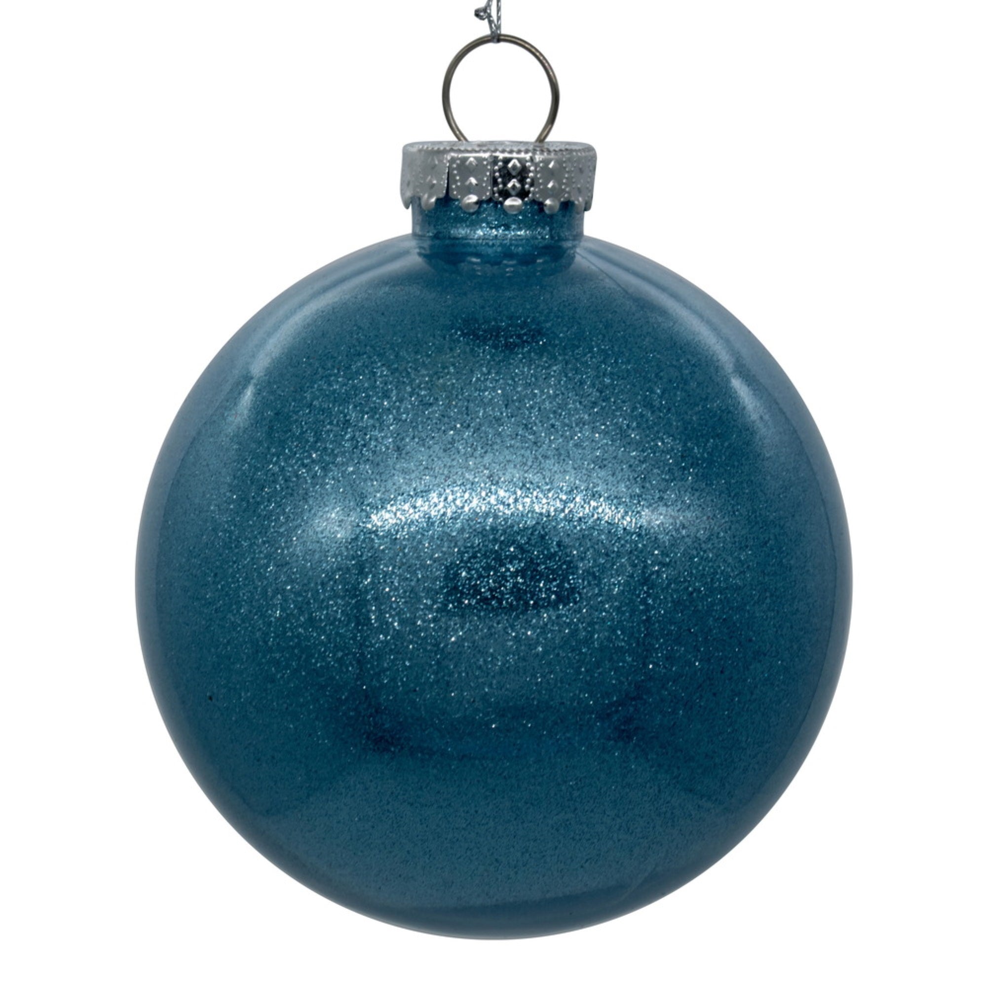 3” Baby Blue Glitter Clear Ball 12/bag