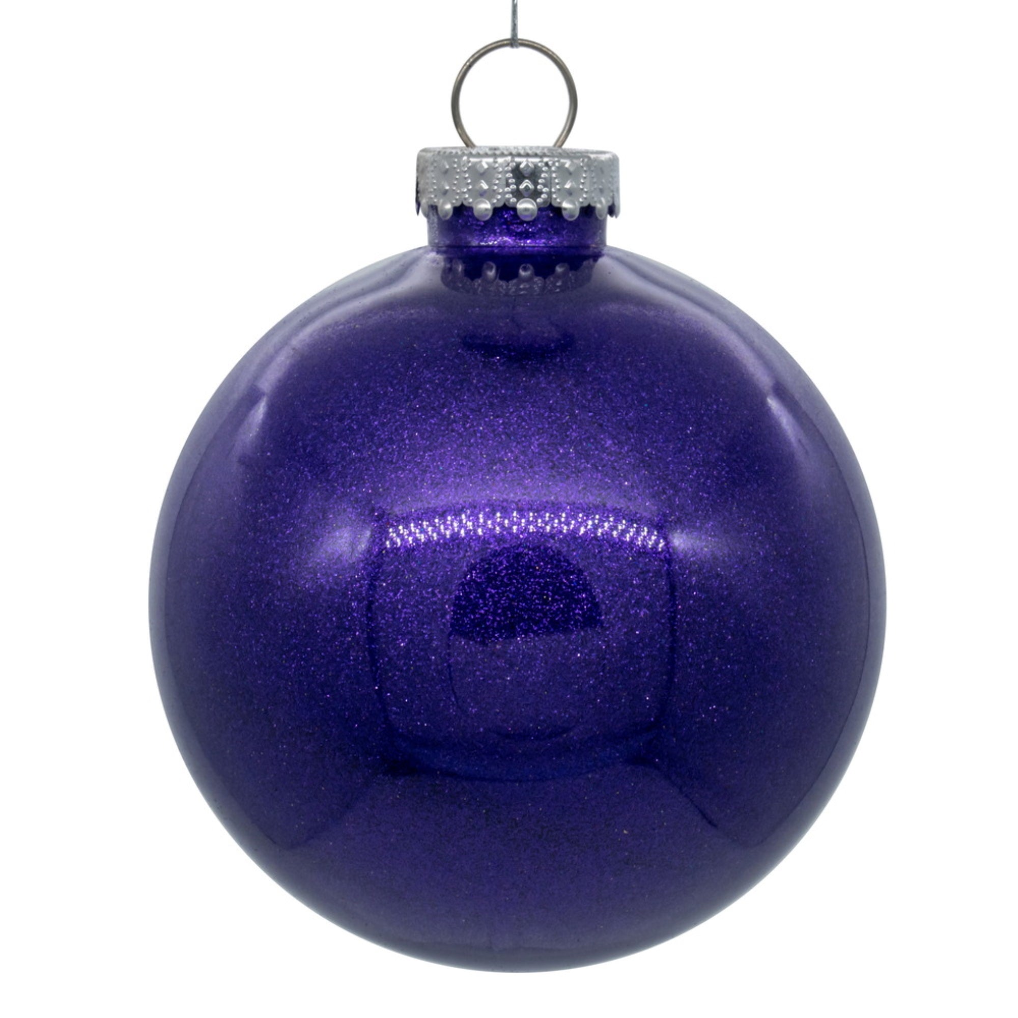 3” Purple Glitter Clear Ball 12/bag