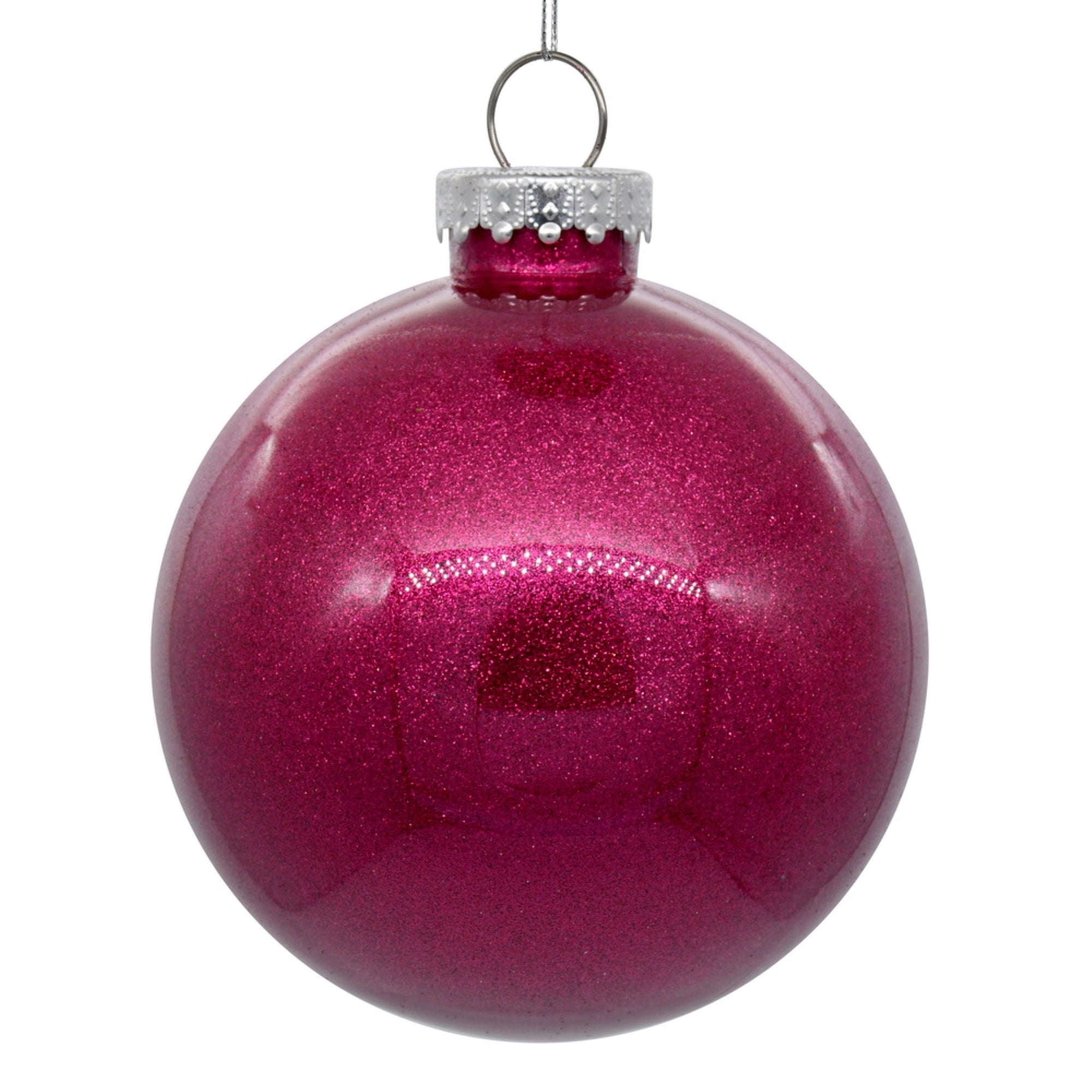 3” Fuchsia Glitter Clear Ball 12/bag