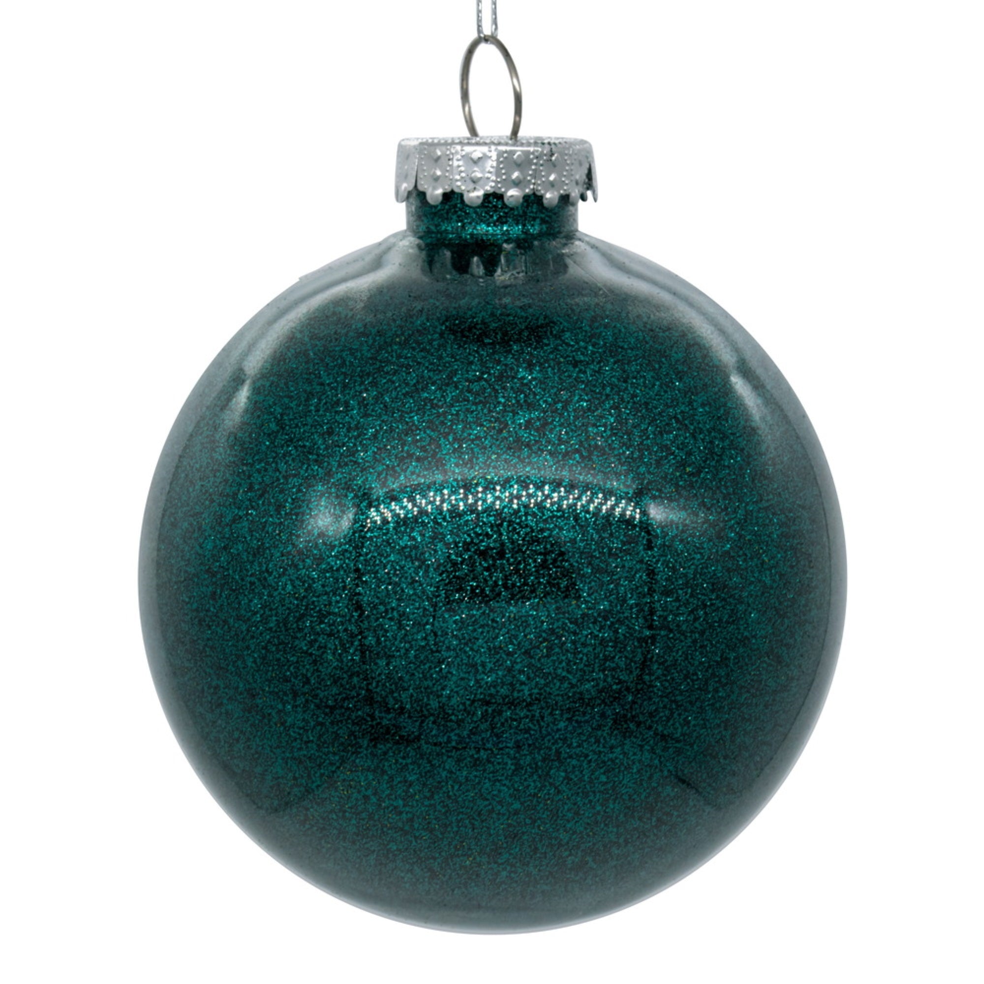 4” Sea Blue Glitter Clear Ball 6/bag