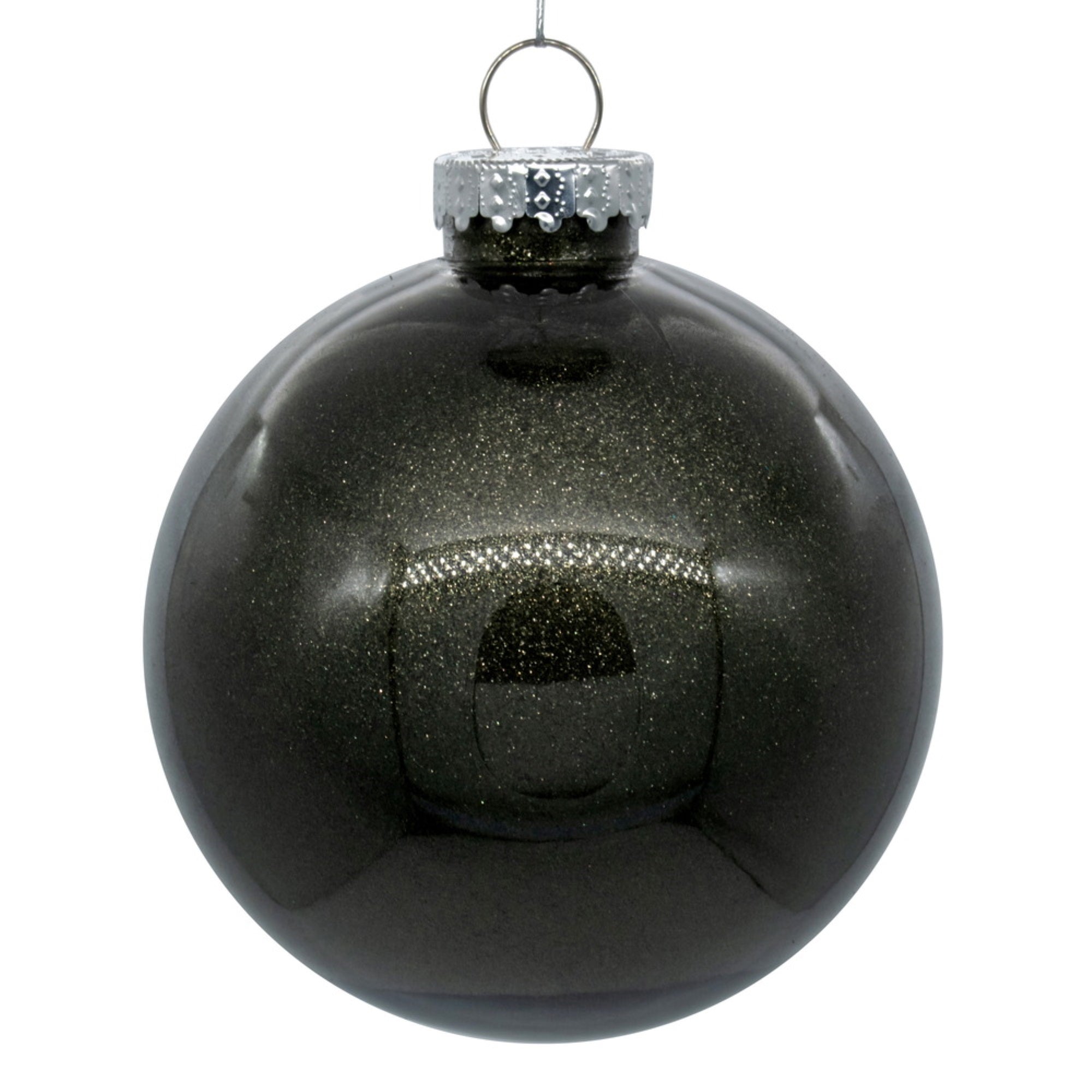 4” Gunmetal Glitter Clear Ball 6/bag