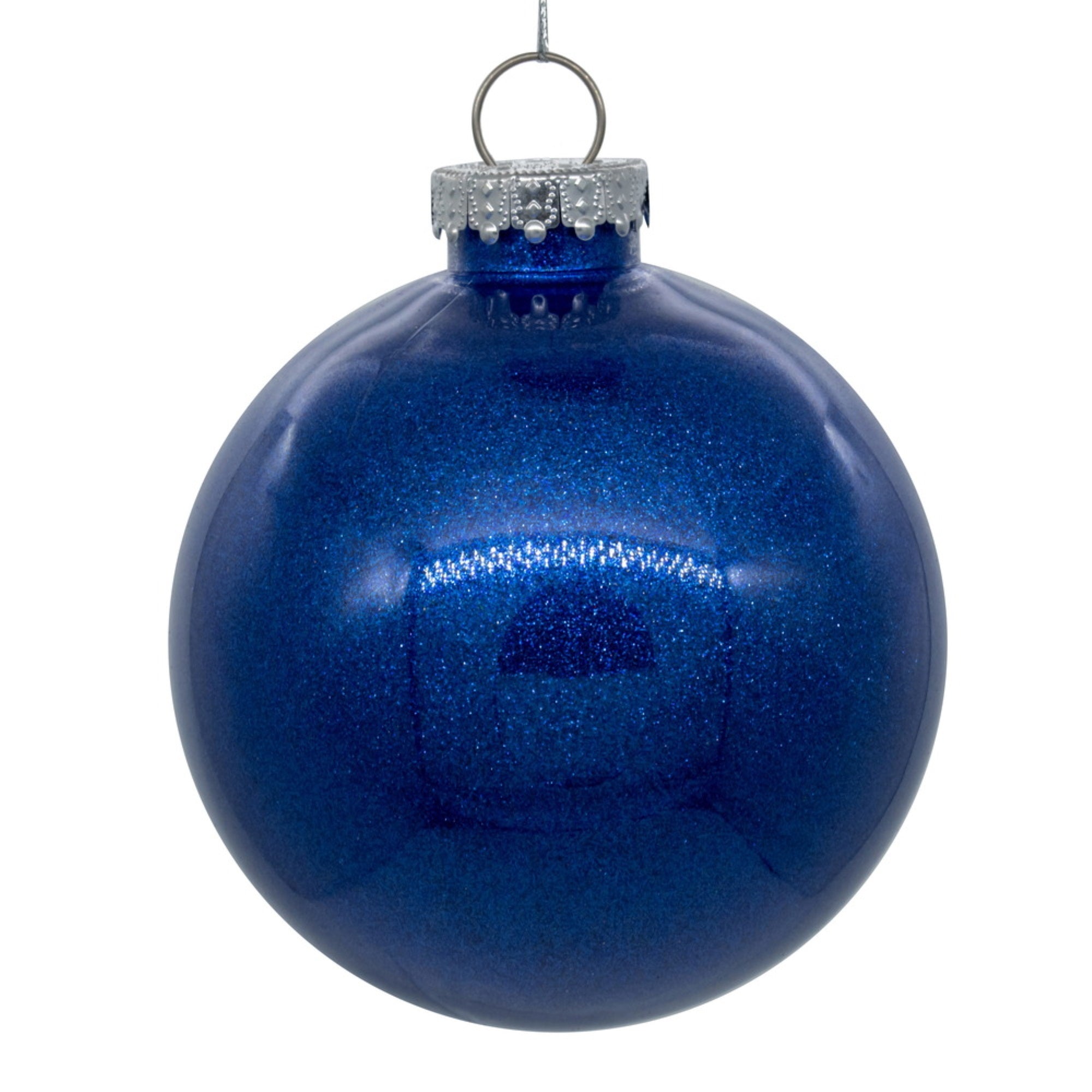 4.75” Blue Glitter Clear Ball 4/bag