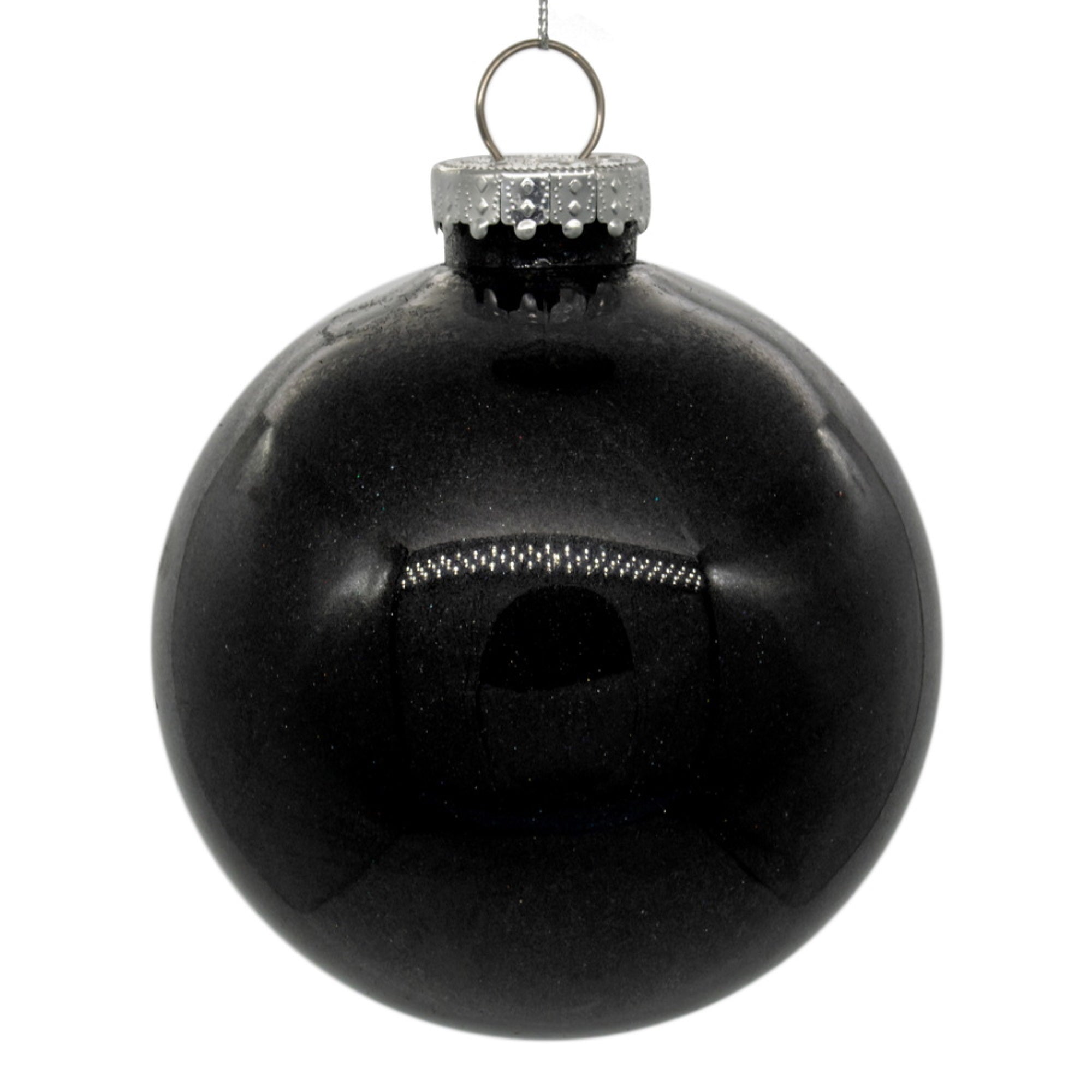 4.75” Black Glitter Clear Ball 4/bag
