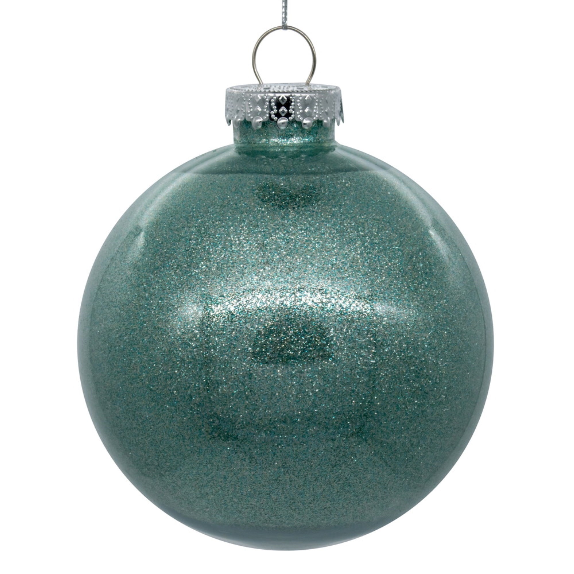 4.75” Frosty Mint Glittr Clear Ball 4/bg