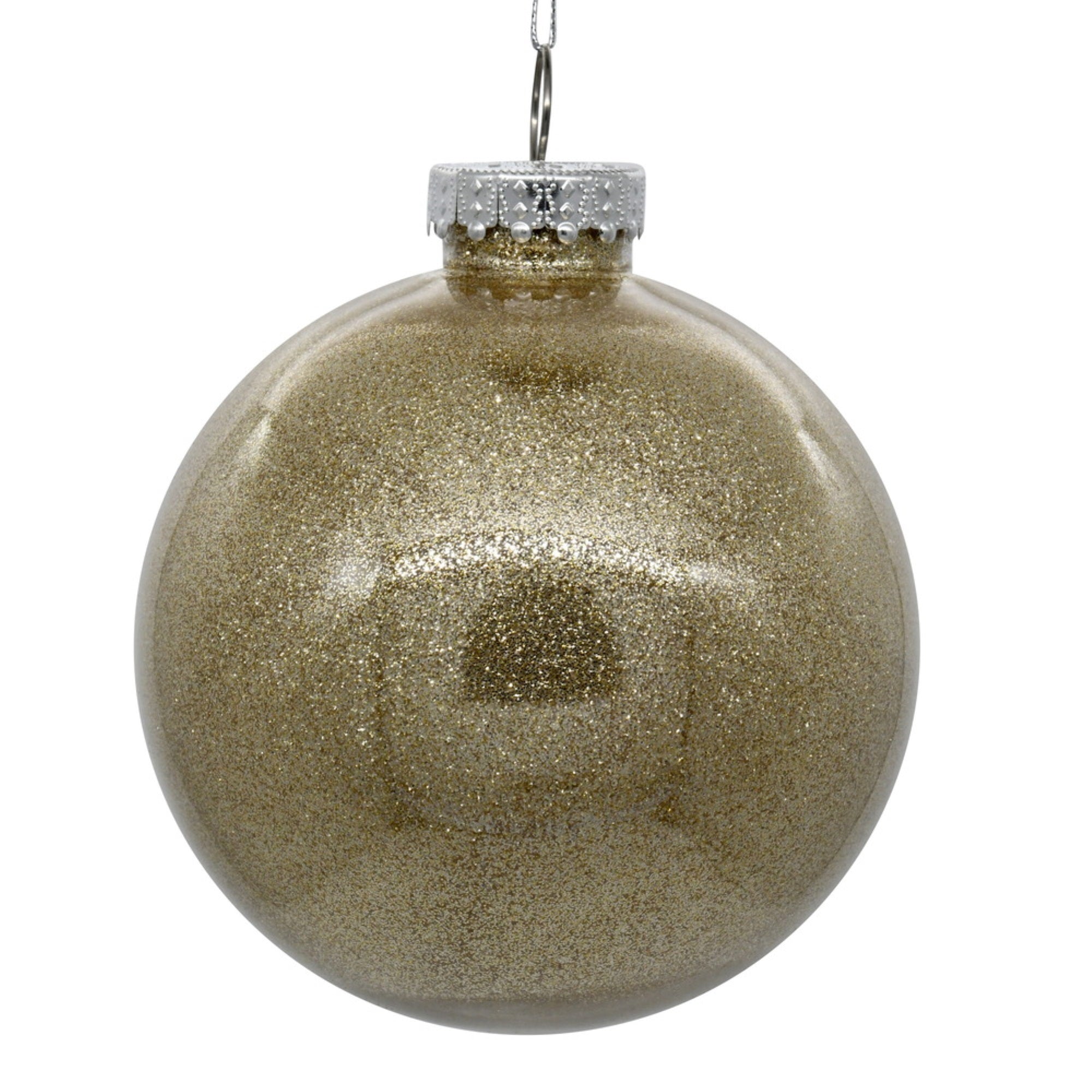 4.75” Oat Glitter Clear Ball 4/bag